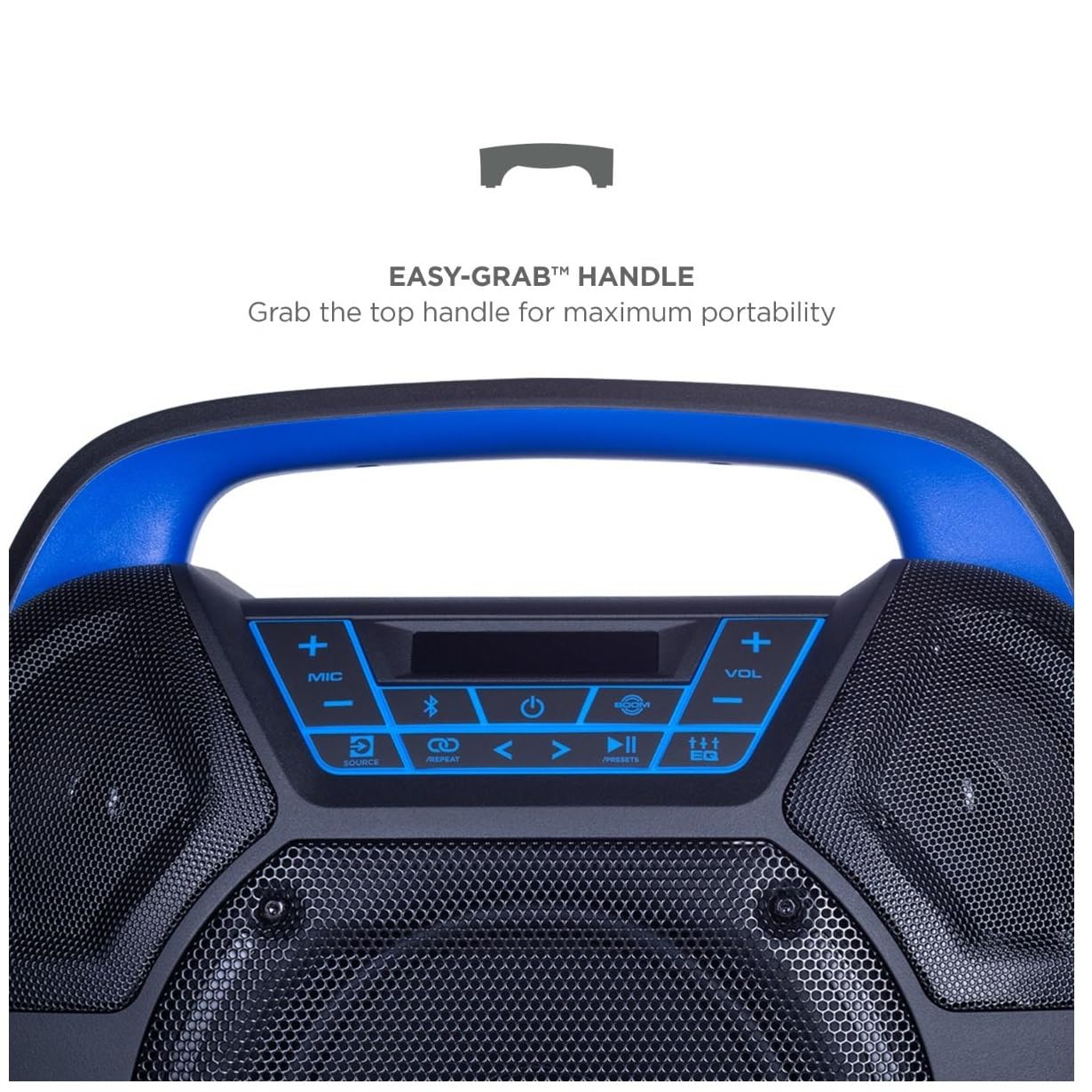 Premium Bluetooth Party Speaker with Rechargeable Battery - Ion Explorer Express Outdoor Speaker with Wide Sound, 3 Speakers, FM Radio, USB Charging & App Control (Renewed) - Perfect for Birthday Parties, Pool Parties, BBQs, Camping & Beach Outings