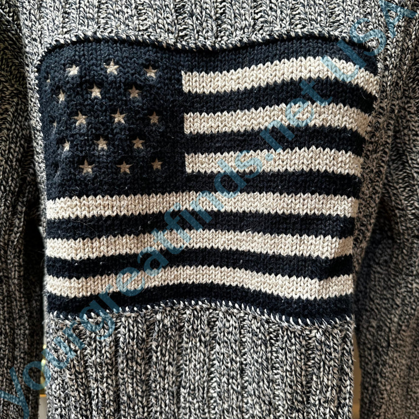 Vintage Ralph Lauren 100% Cotton Flag Sweater - Classic Monochrome Pullover for Men & Women | Perfect for Casual Wear, Fall Fashion & Holiday Outfits