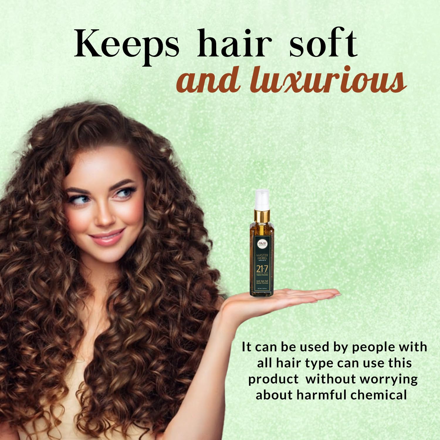 Misti Herbal Master Herbs Hair Oil - 100ml | Natural Hair Growth Treatment for Men & Women | Controls Hair Fall, Grey Hair & Dandruff | Nourishes Scalp & Strengthens Hair | With 21 Herbs & 7 Essential Oils | Perfect for Daily Hair Care, Styling & Revitalization
