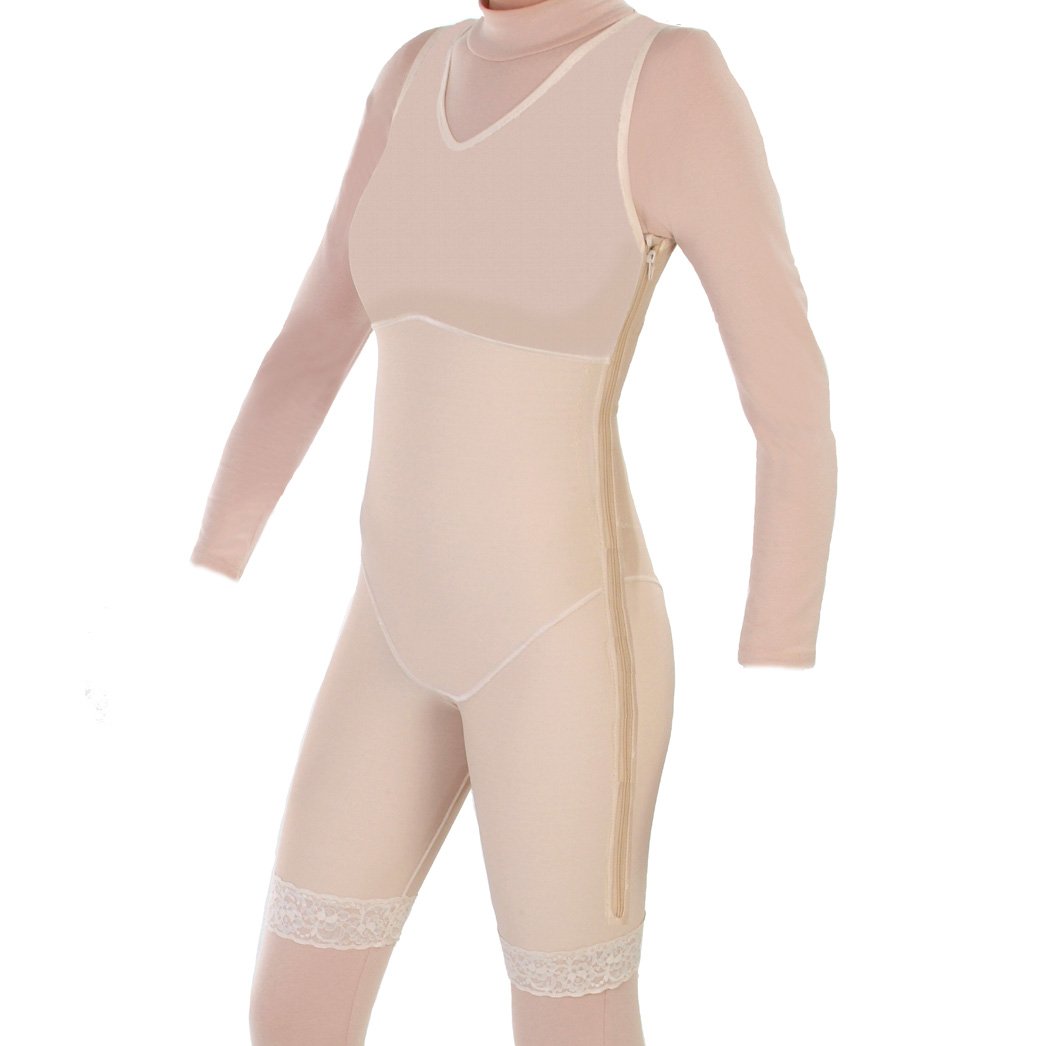 ContourMD Surgical Mid Thigh Body Shaper for Women - Full Length Compression Garment with Side Zipper (Style 27FLZ) - Post-Surgery Recovery, Shapewear & Everyday Comfort