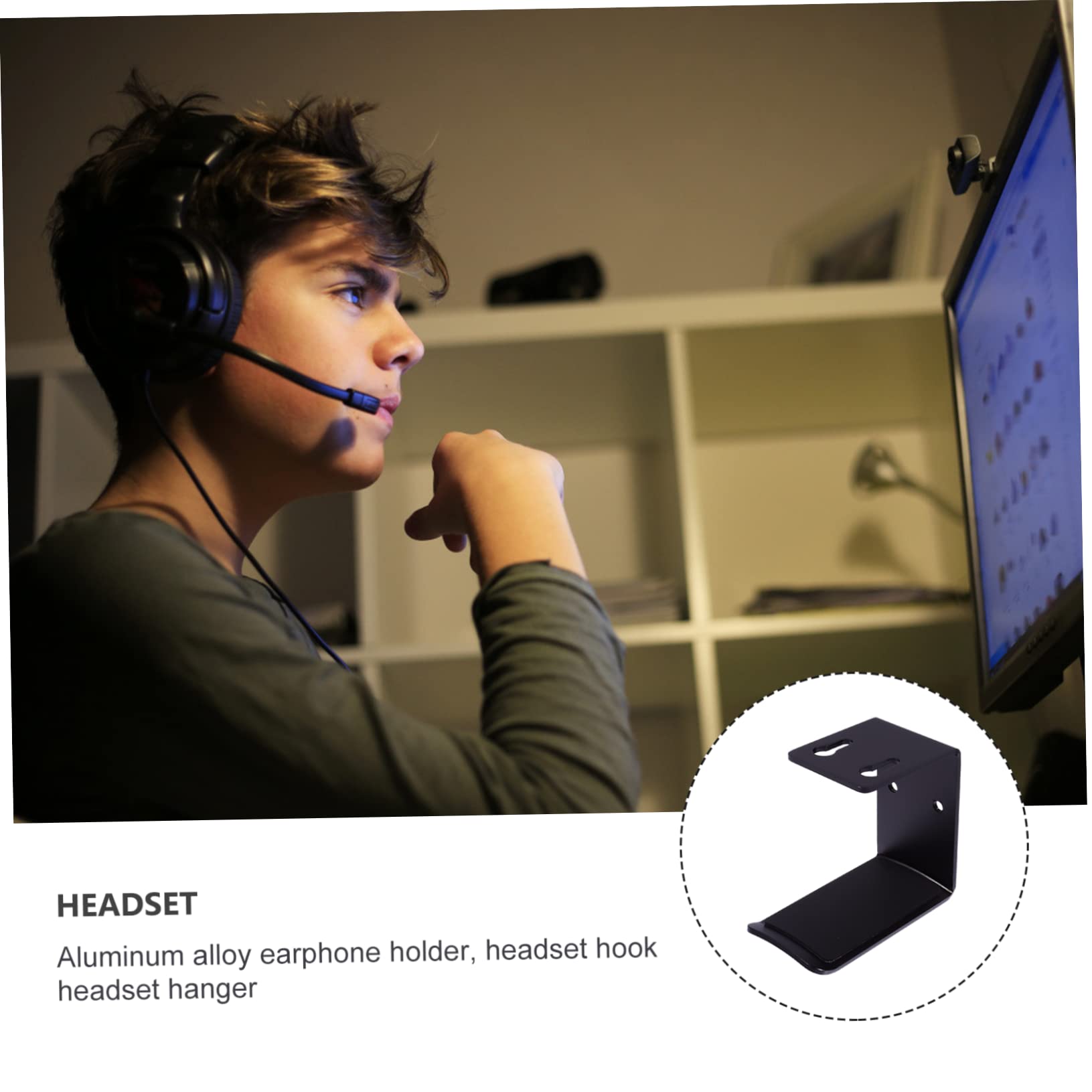 Angoily 3-Pack Aluminum Alloy Headphone Wall Hooks - Space-Saving Headset Bracket & Earphone Hanger for Desk Organization - Perfect for Home Office, Gaming Setup, and Studio Use