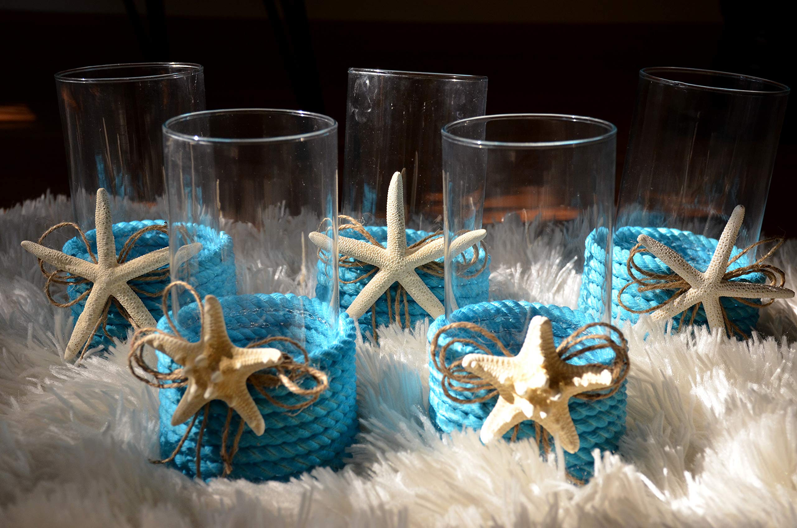 Elegant Beach Wedding Centerpieces - Table Decor for Weddings, Parties, Home & Office - Nautical Candle Holders for Living Room & Event Decorations | Perfect for Coastal Weddings, Summer Parties & Home Styling