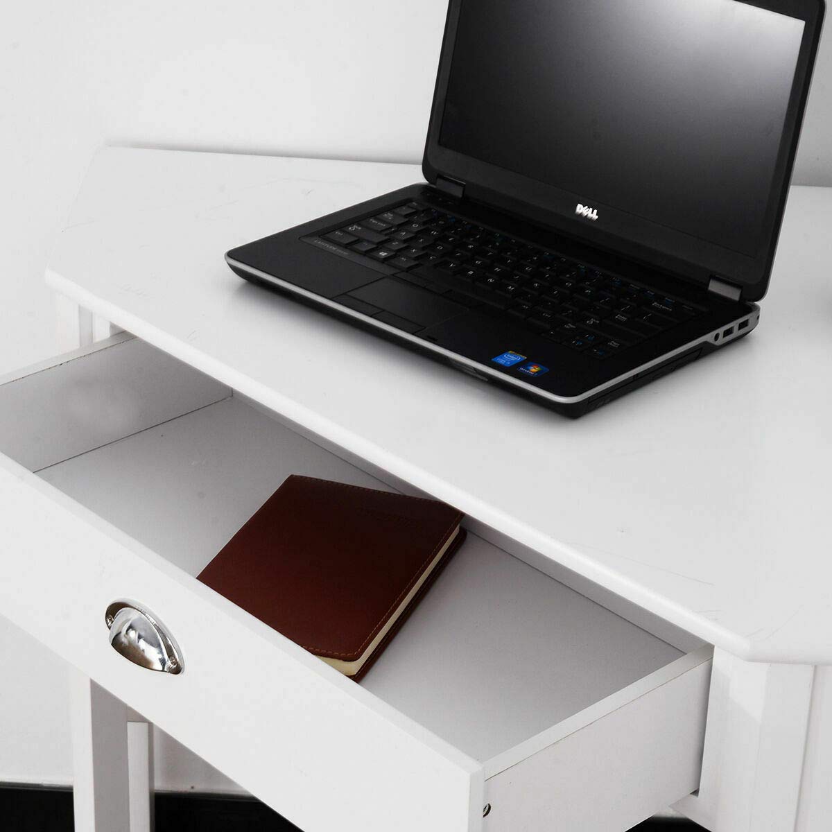 Modern White Corner Wood Desk - Home Office Laptop Writing Table with Ergonomic Design | Perfect for Small Spaces, Study Rooms & Remote Workstations