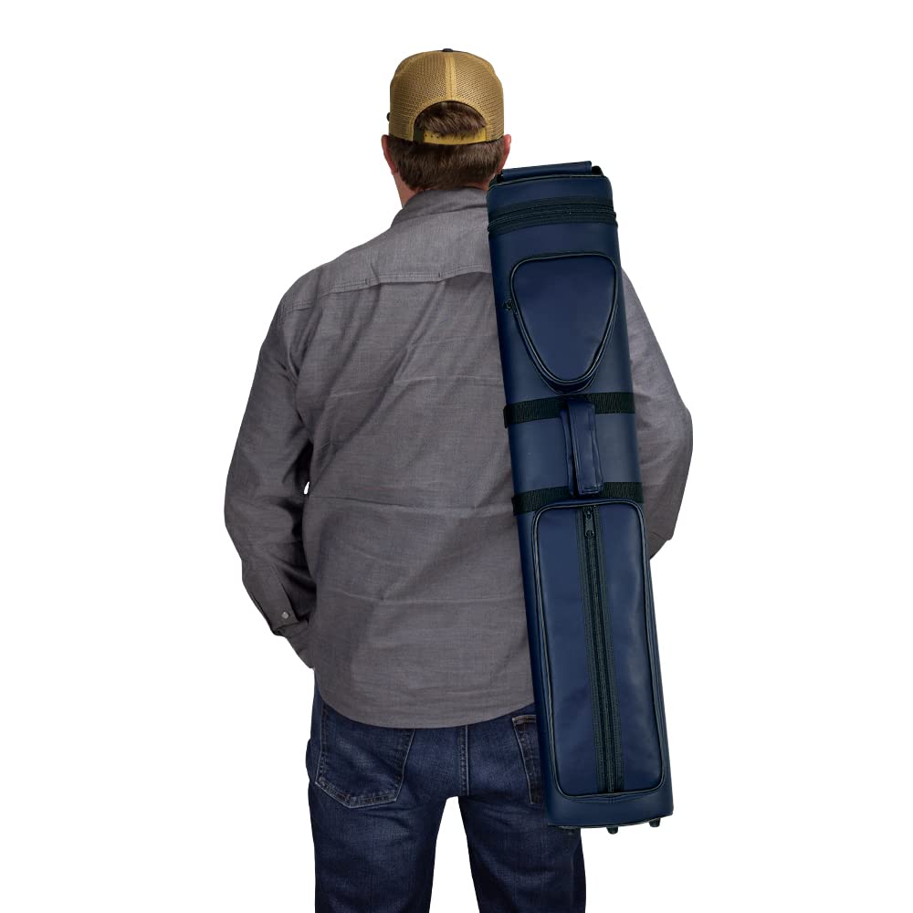 Professional Hard Pool Cue Case for Action 3/5 Cues - Durable Blue Billiard Stick Holder - Perfect for Pool Halls, Tournaments & Home Game Rooms