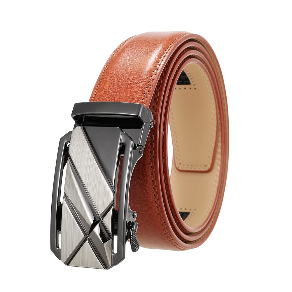 KAPOHU Genuine Leather Men's Belt - Automatic Buckle in Black & Coffee Brown | Perfect for Business, Casual & Formal Wear