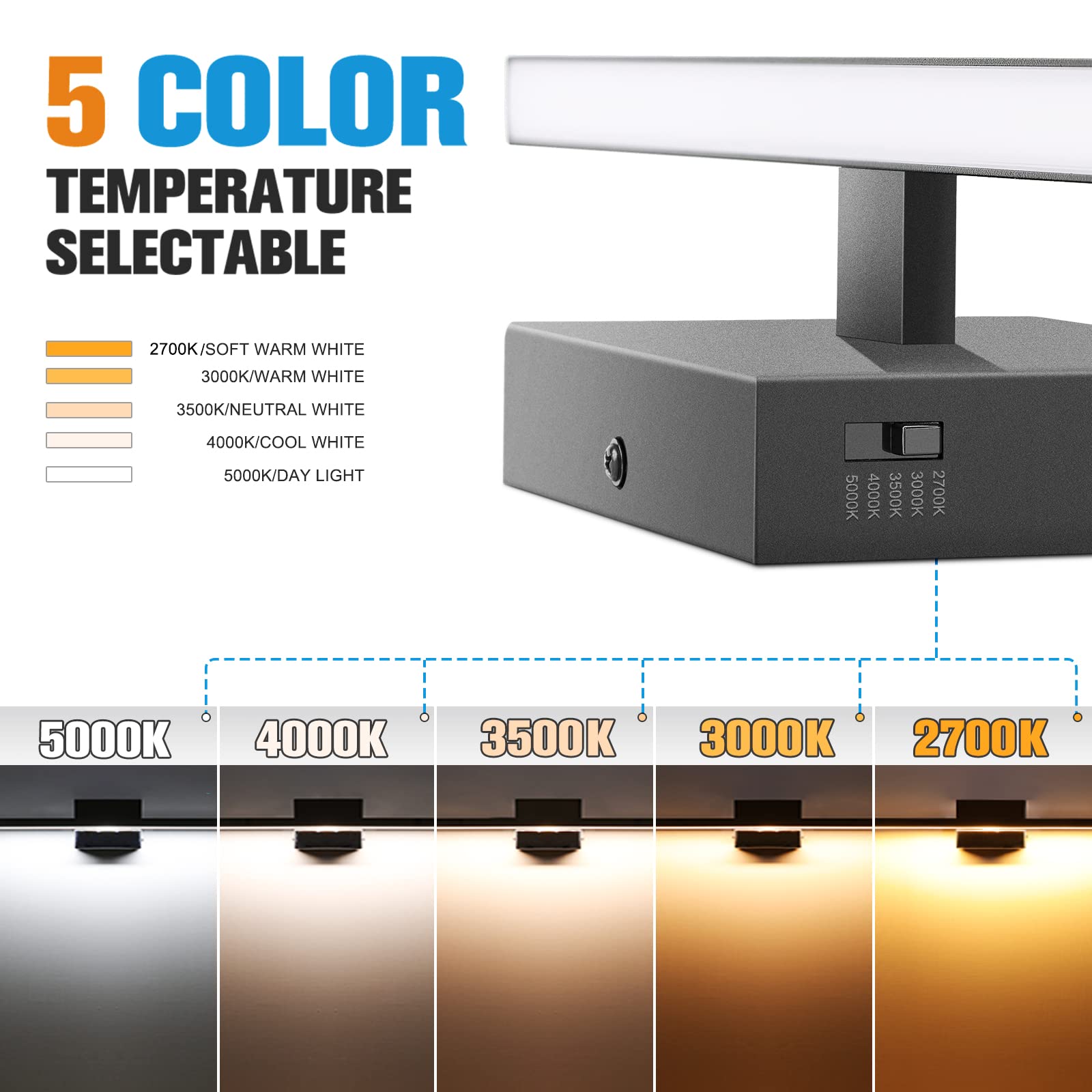 VOLISUN 39.4 Inch Modern LED Bathroom Vanity Light - 24W Dimmable 5CCT Black Bar Light Fixture for Mirror, Cabinets & Bedroom - ETL Certified | Perfect for Bathroom Makeovers, Vanity Lighting & Bedroom Decor