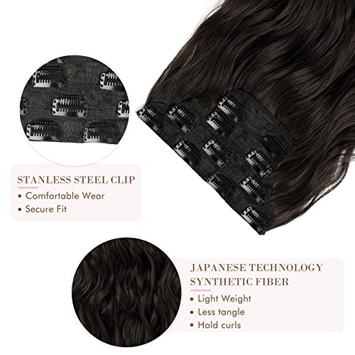 4PCS Clip-in Synthetic Hair Extensions - Long & Thick Hair Extensions for Women - Perfect for Parties, Weddings & Everyday Styling