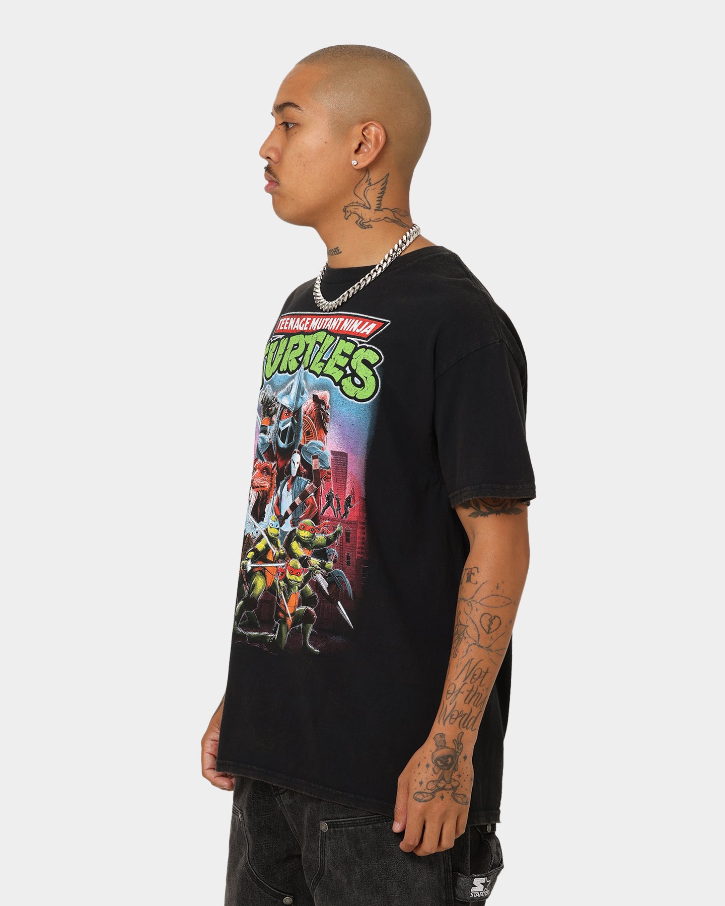 Vintage Teenage Mutant Ninja Turtles Graphic T-Shirt - Retro TMNT Black Cotton Tee for Men & Women - Perfect for Casual Wear, Cosplay, and Comic Book Fans