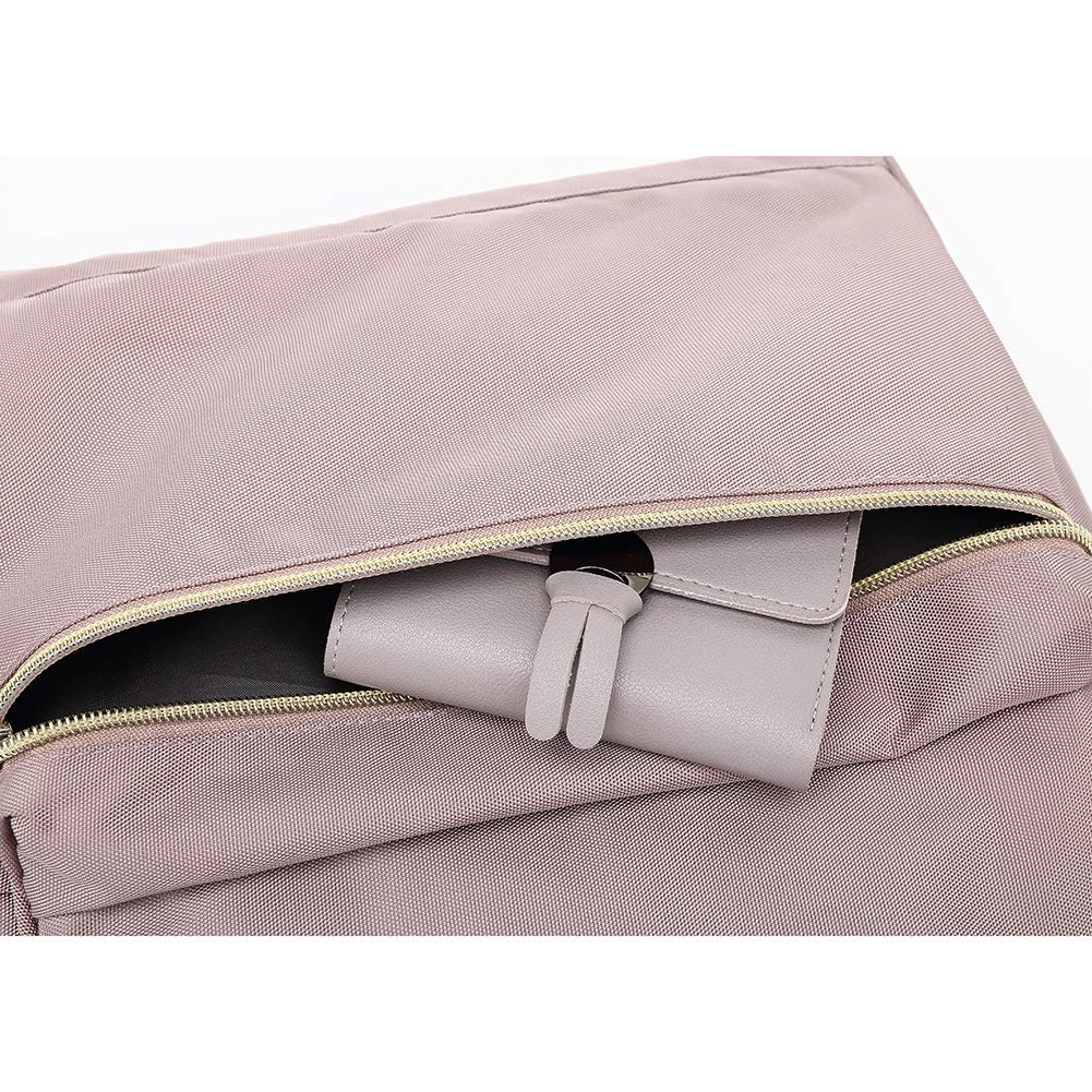Bebamour 15.6 Inch Waterproof Laptop Backpack for Women & Men - Lightweight Travel Rucksack with USB Charging Port, College Business Backpack - Perfect for Commuting, Work, School & Airplane Travel (Pink)