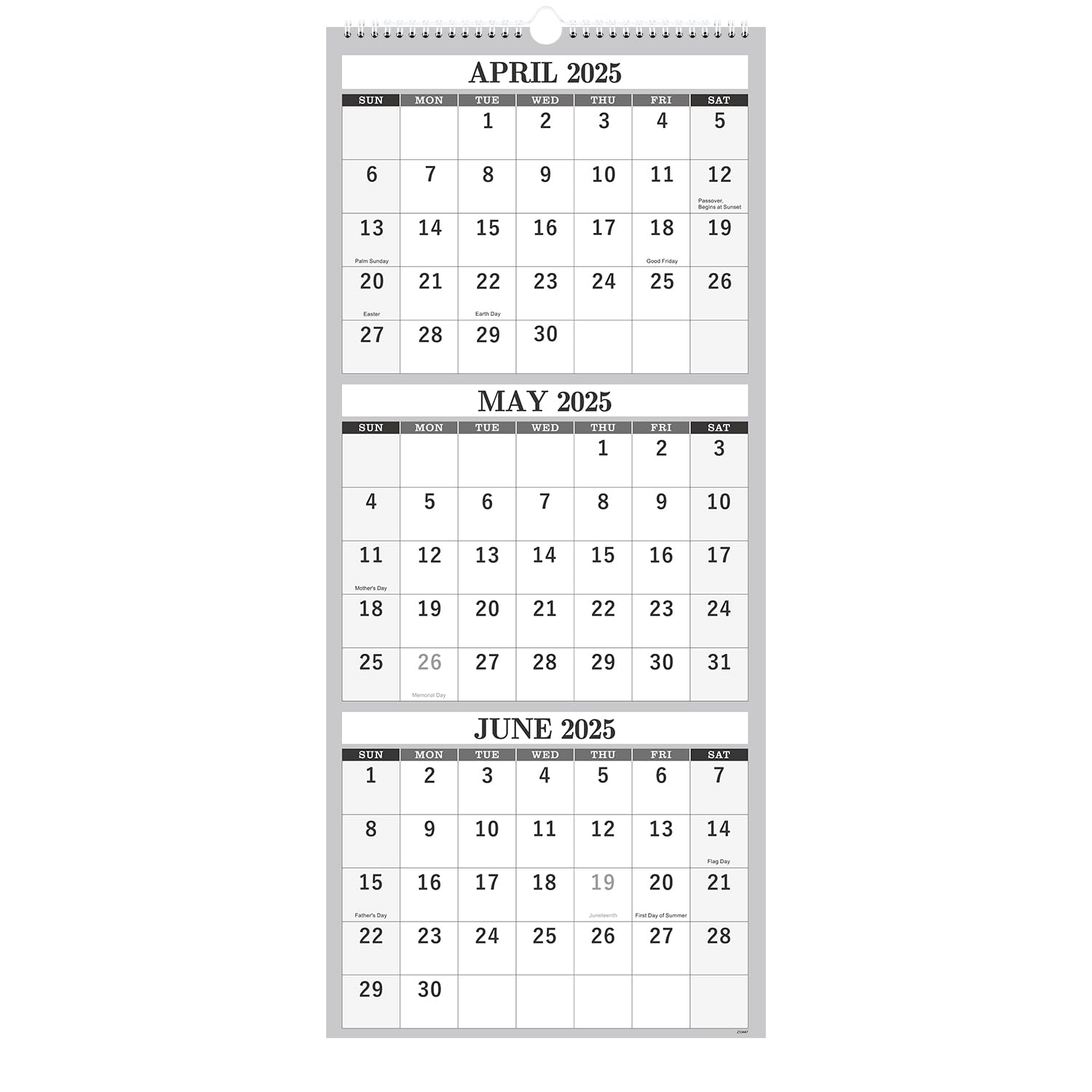2025-2026 Large 3-Month Wall Calendar | Apr 2025 - Jul 2026 Vertical Planner | 11