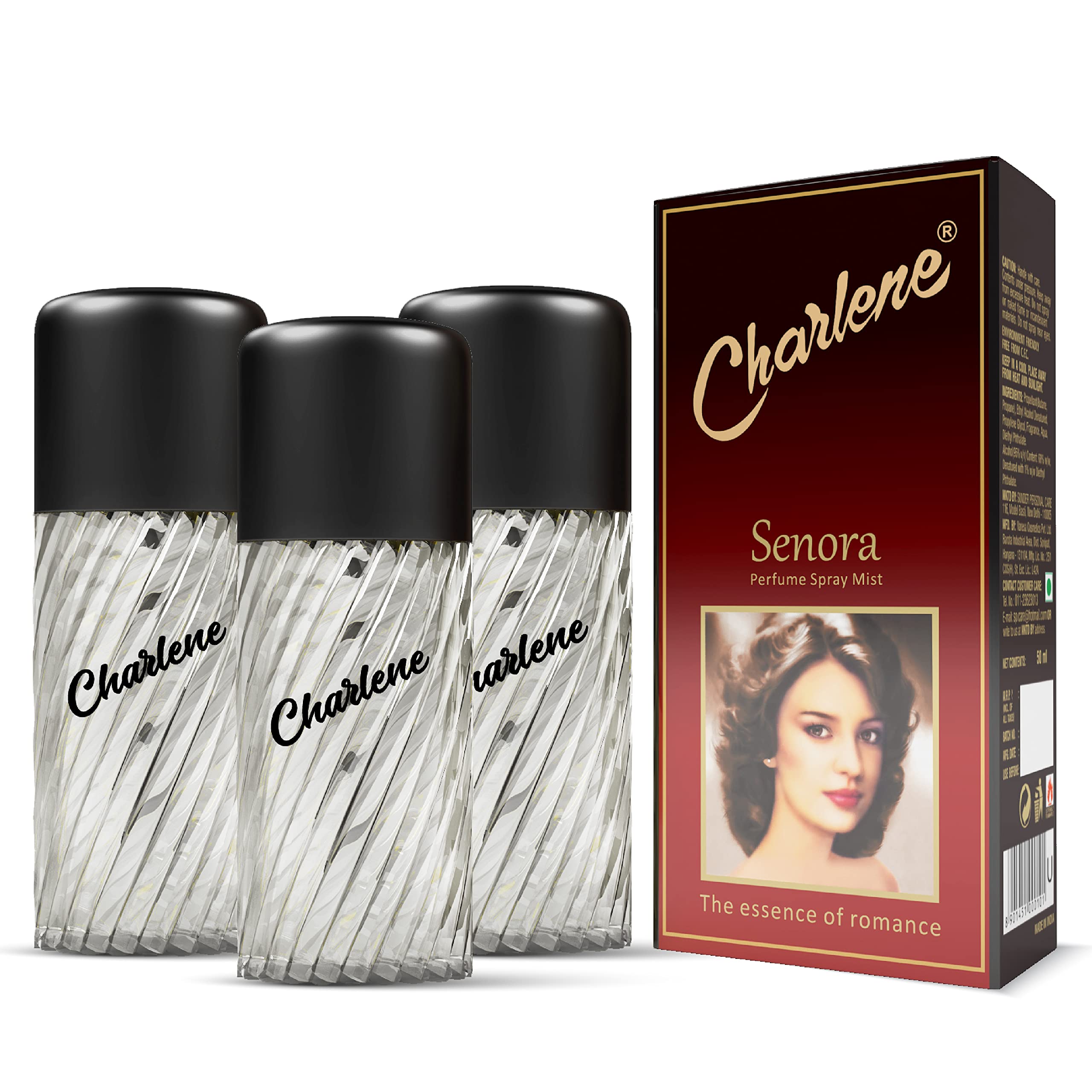 Charlene Senora Perfume for Men & Women - Long Lasting Fragrance with Deep Freshness | Premium 50ml Eau de Parfum (Pack of 3) | Luxury Everyday Cologne for Work, Date Night & Special Occasions | Aerosol Spray