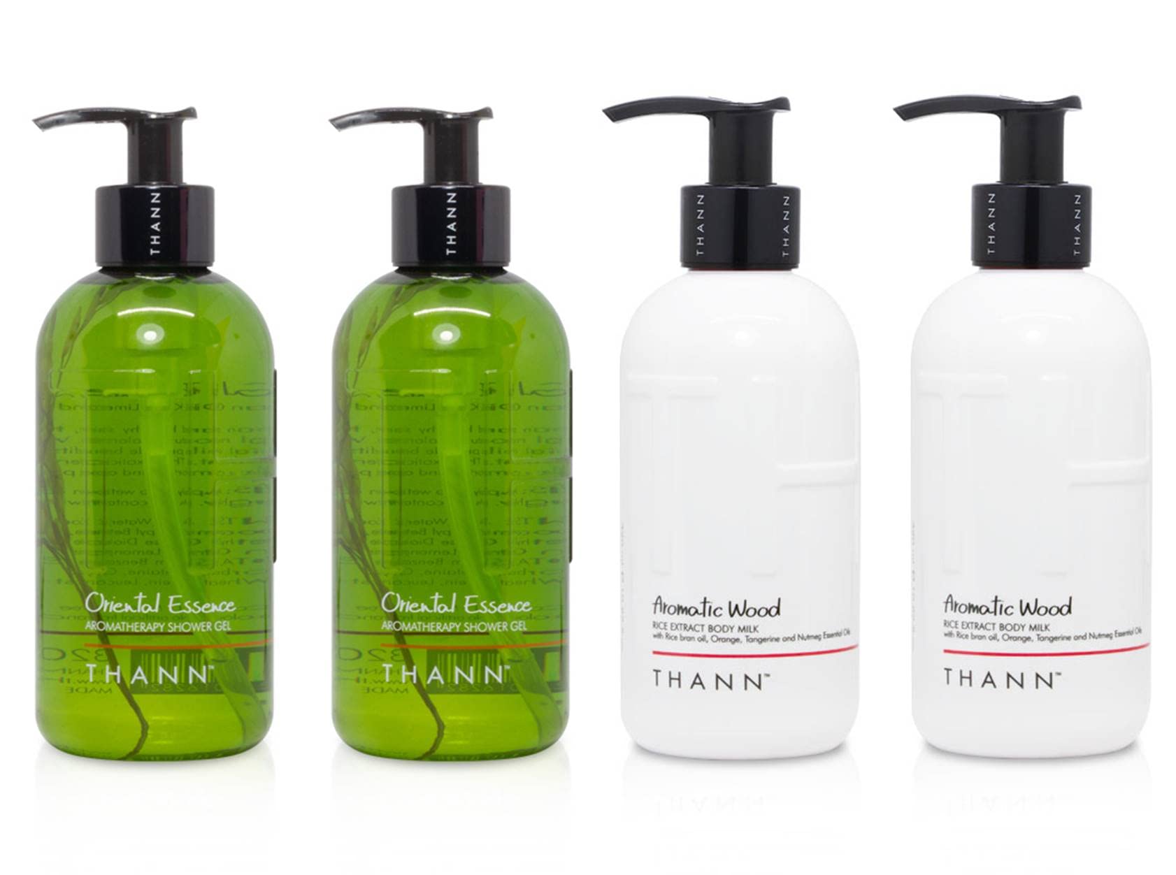 THANN Oriental Essence Shower Gel & Aromatic Wood Rice Extract Body Milk Set - Luxurious Spa-Inspired Skincare Duo for Relaxing Bath & Body Care Routine