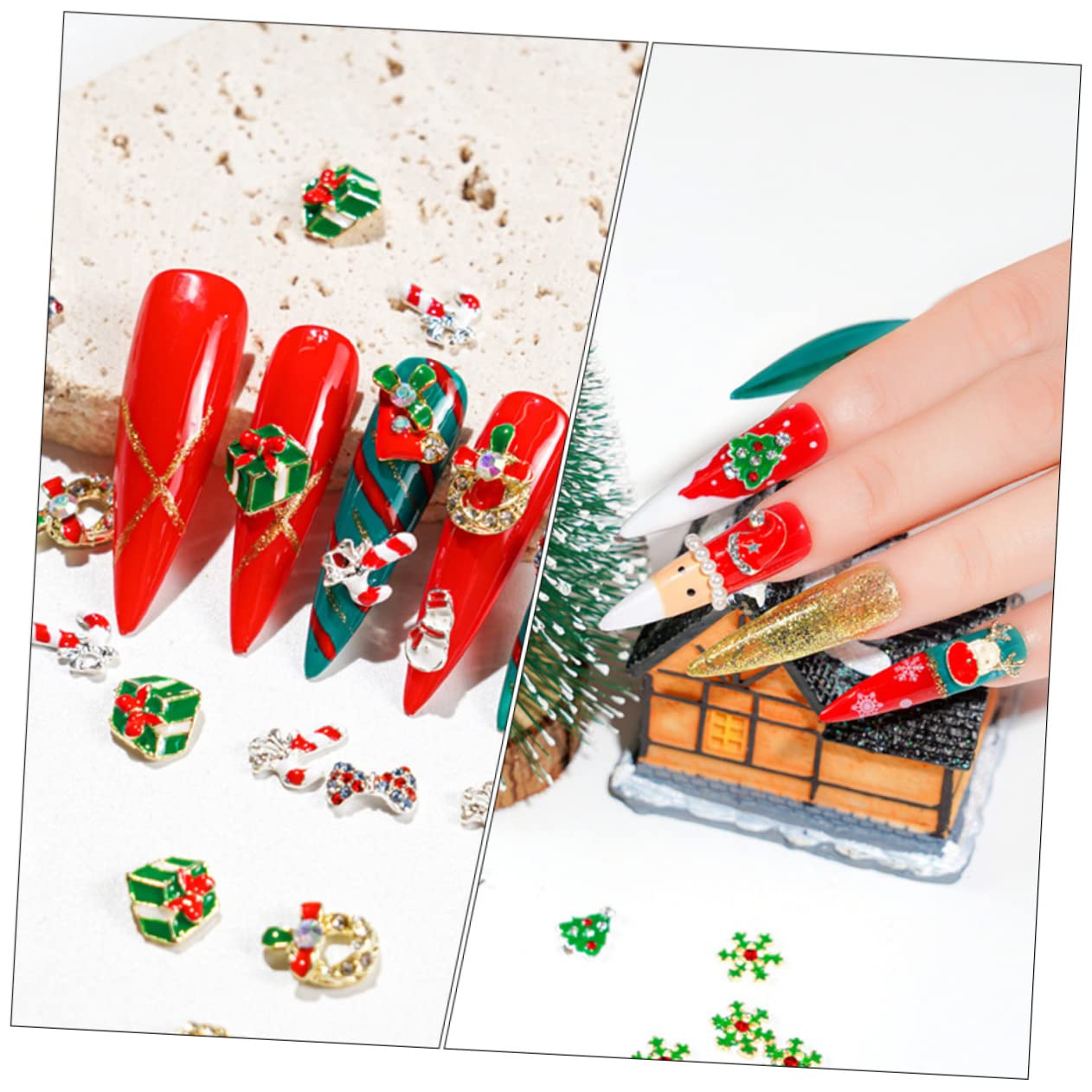 Beavorty Christmas Nail Decorations Set - 15pcs Alloy Nail Art Charms for DIY Manicure | Holiday Nail Accessories for Women | Perfect for Xmas Parties, Gift Giving & Home Nail Salon