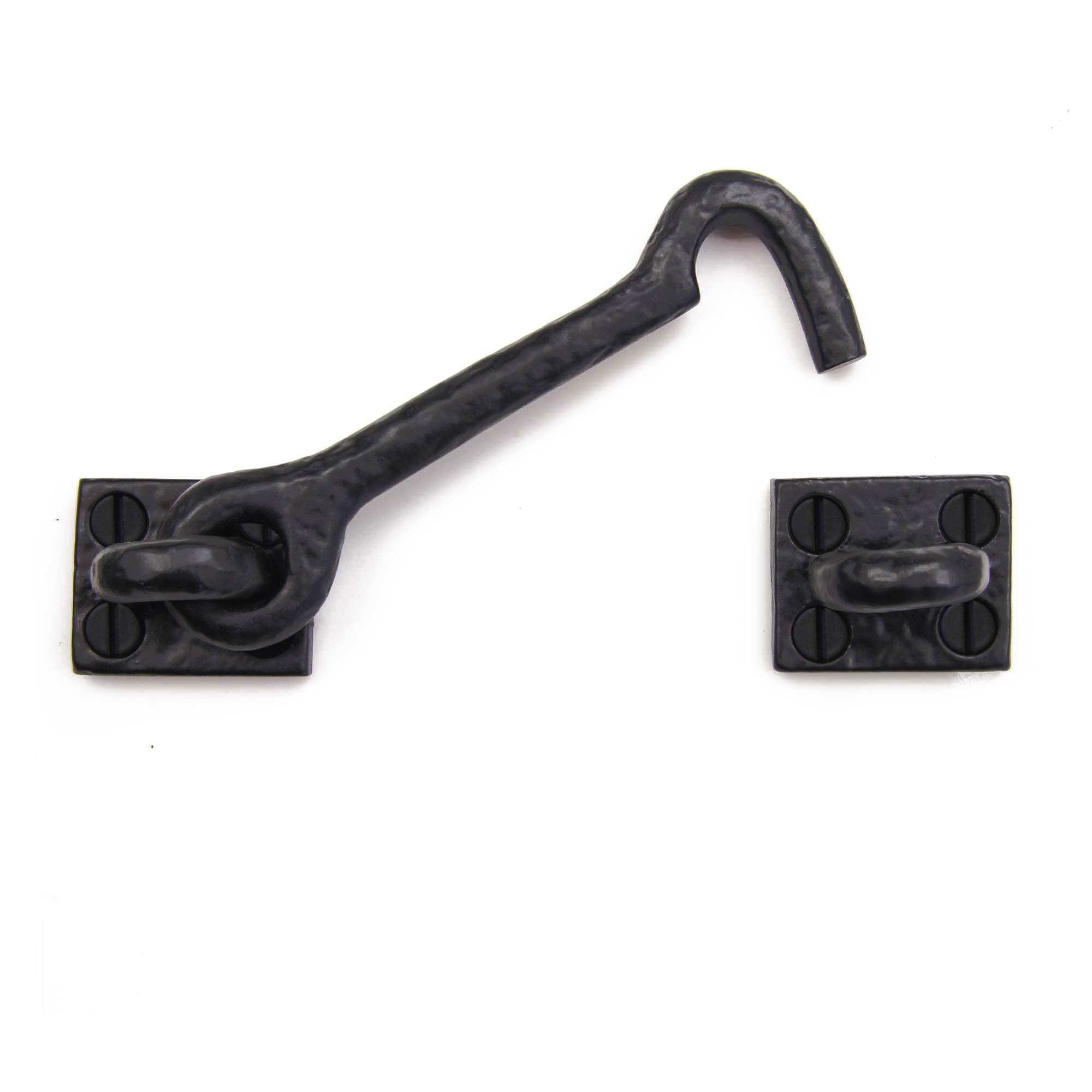 Iron Valley - 4.5 Inch Rustic Cast Iron Cabin Hook for Doors, Windows & Barns - Heavy Duty Decorative Hardware for Rustic Home, Cabin & Farmhouse Style