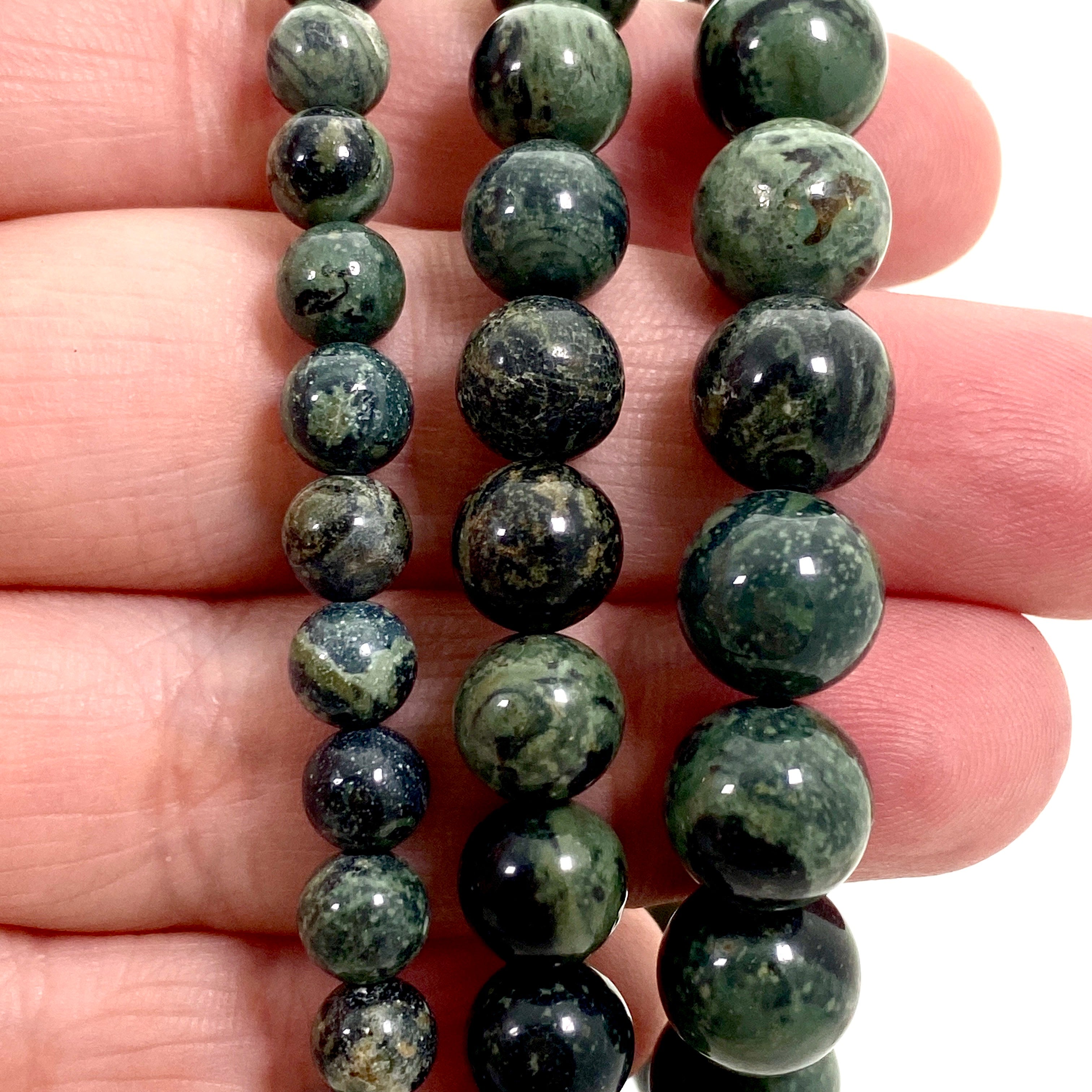 Kambaba Jasper Bracelet for Women - Natural Stone Beaded Healing Jewelry - Perfect for Meditation, Yoga & Spiritual Balance