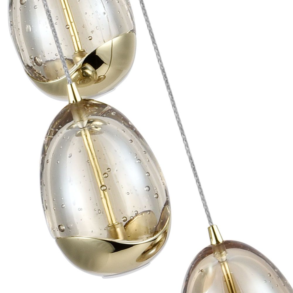 VONN Venezia 7-Light Gold LED Chandelier - Modern Crystal Ceiling Light Fixture for Dining Room, Living Room & Bedroom Lighting