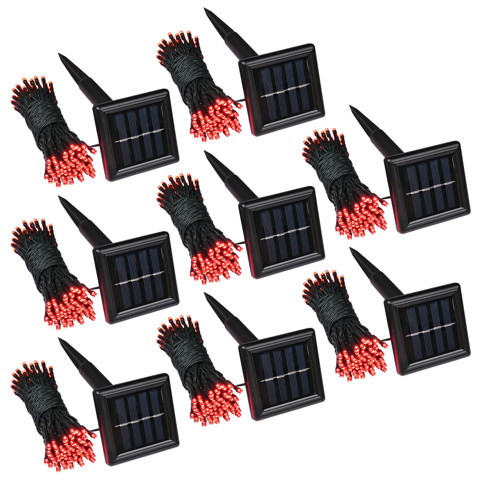 Yescom 8Pcs 36FT 100 LED Solar String Lights - Waterproof Outdoor Christmas Lights for Garden, Yard, Tree, Wedding & Party Decorations | Perfect for Holiday, Patio, Landscape and Special Event Lighting
