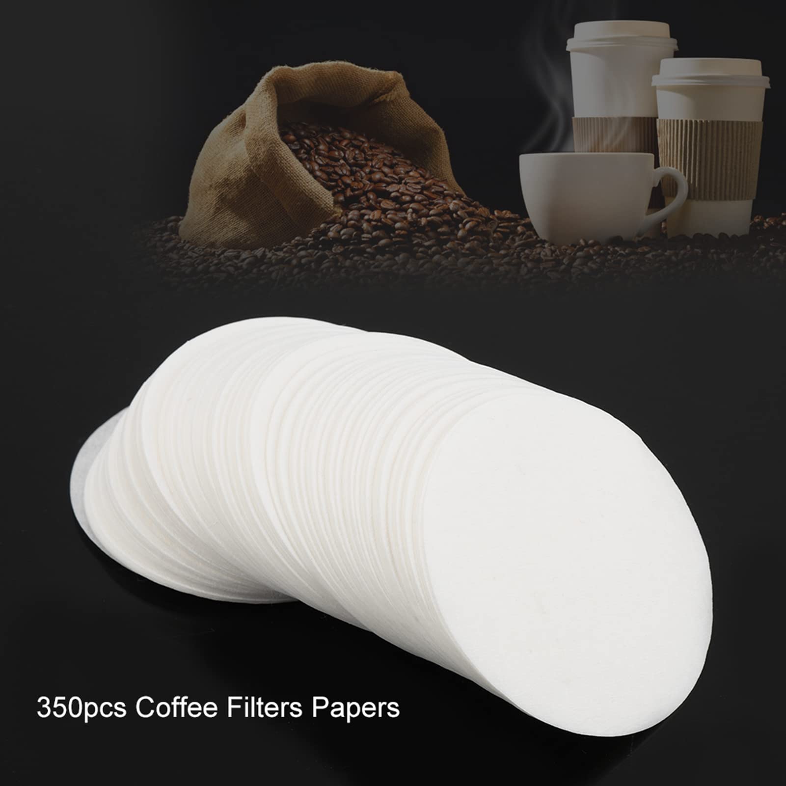 350Pcs Round Disposable Coffee Filters - Premium Coffee Maker Filters Replacement for Drip Coffee Machines & Cones | Perfect for Home, Office & Restaurant Use