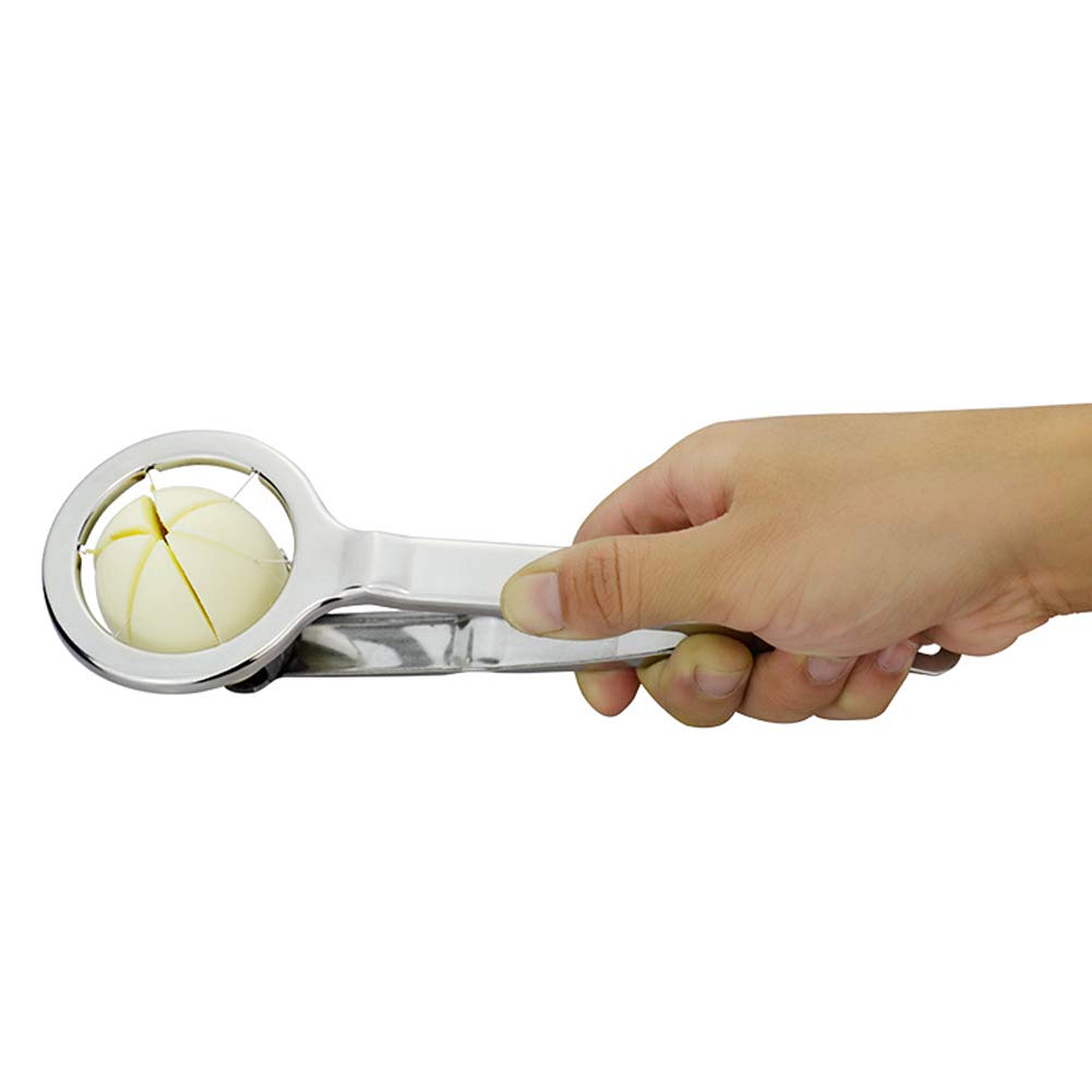 Premium Stainless Steel Egg Slicer & Wedger - 6 Equal Segments for Hard Boiled Eggs with Long Handle | Durable Kitchen Tool for Salad Prep, Meal Prep & Healthy Snacks | Easy to Clean & Portable Egg Cutter