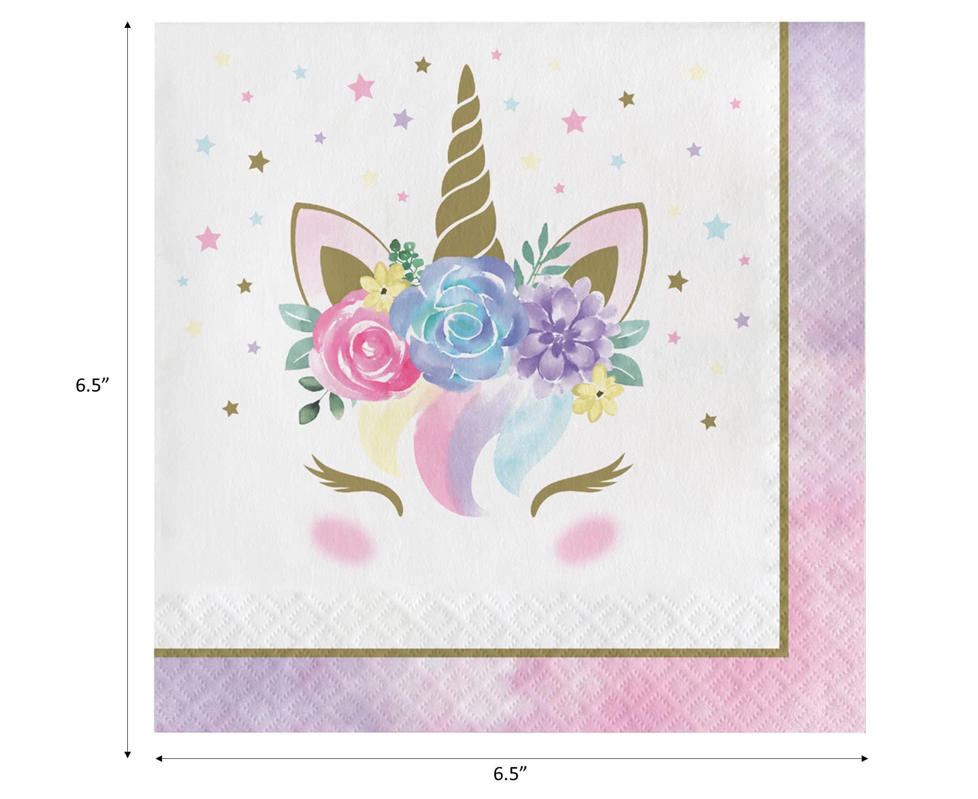 Peach State Unicorn Party Supplies Set - 8-Piece Kit with Plates, Napkins, Cups & Tablecloth | Perfect for Birthday Celebrations, Baby Showers & Themed Events