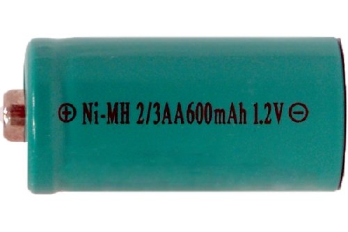 8 x 2/3 AA NiMH Button Top Rechargeable Batteries 600mAh - Perfect for Cordless Phones, Solar Lights, and Electronic Toys