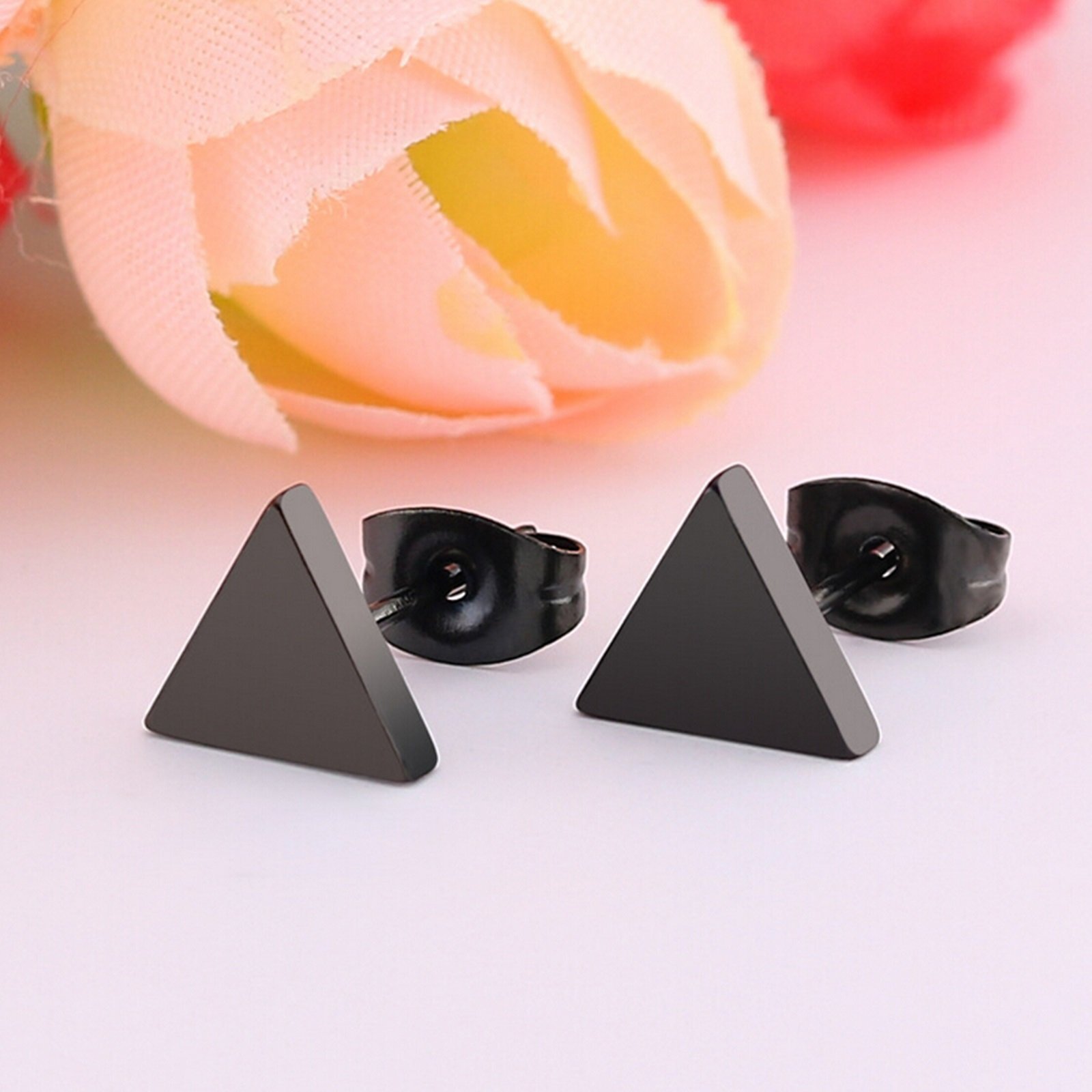 Men's Stud Earrings Set - 3 Pairs Medical Grade Stainless Steel Triangle Earrings for Men & Women | Hypoallergenic, Comfort Fit | Perfect for Daily Wear, Gifts & Special Occasions