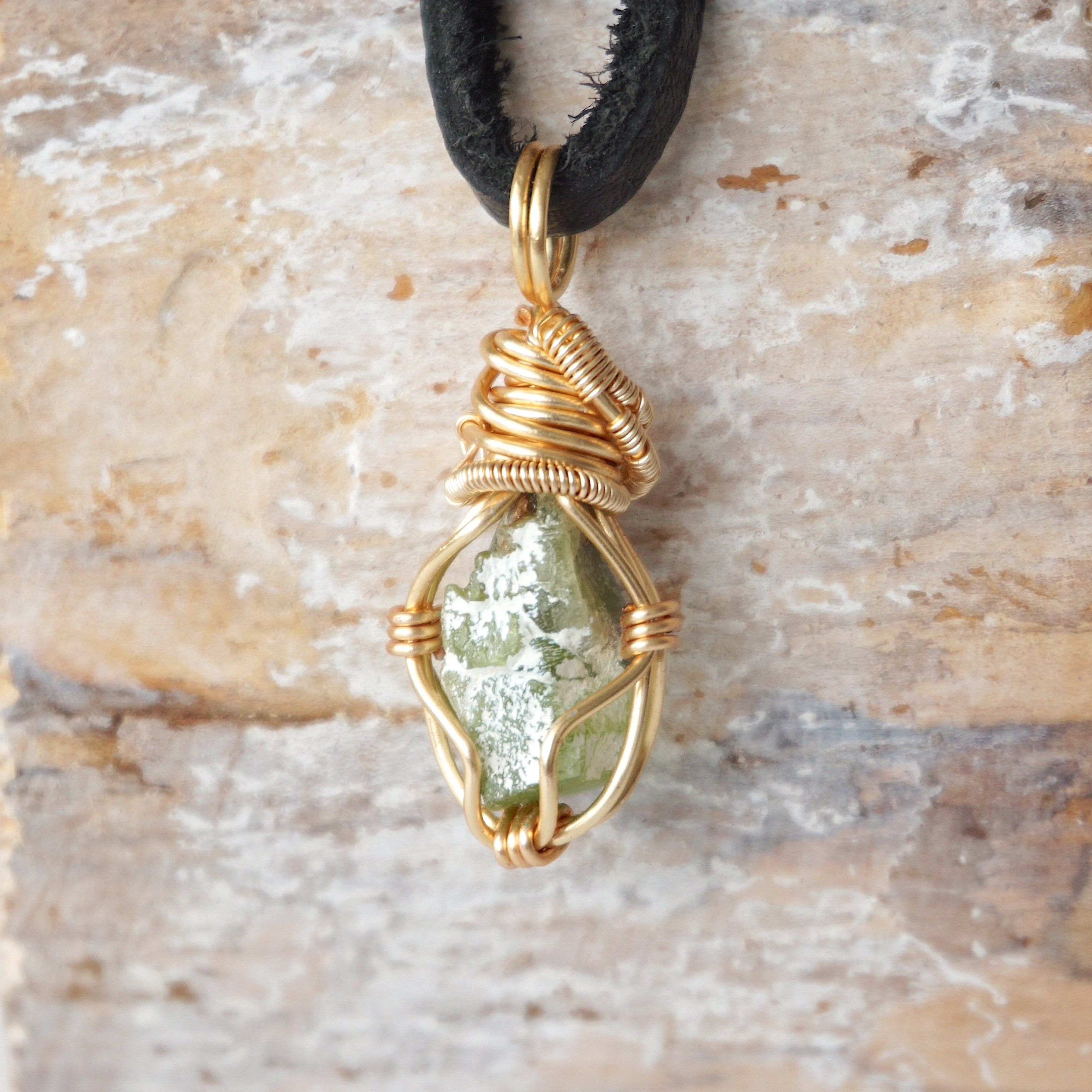 Peridot Necklace - 14k Gold Filled Wrapped Charm Pendant Jewelry for Women, Gift for Her, Birthday, Anniversary, Valentine's Day