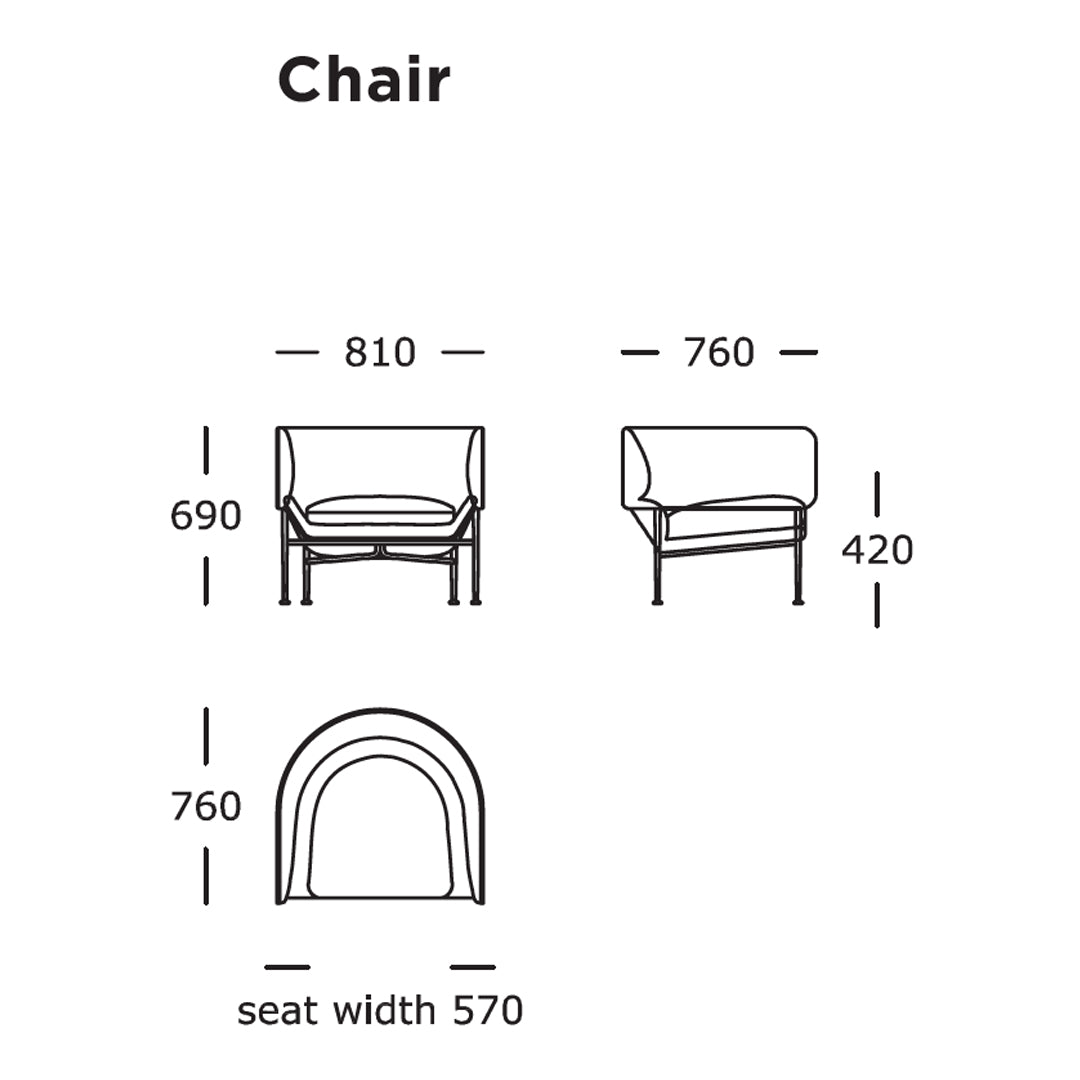 Premium Parma Cognac Leather Collar Lounge Chair - Large (QS) - Perfect for Living Room, Office, or Reading Nook