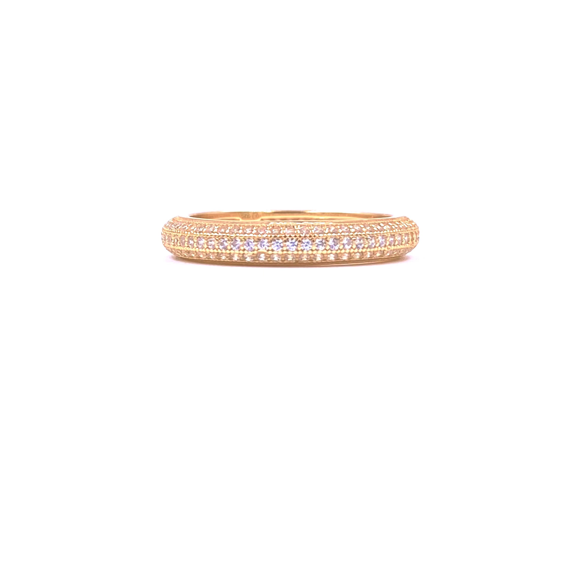 Ashley Gold Sterling Silver Plated Cubic Zirconia Eternity Band Ring for Women - Perfect for Weddings, Anniversaries & Special Occasions