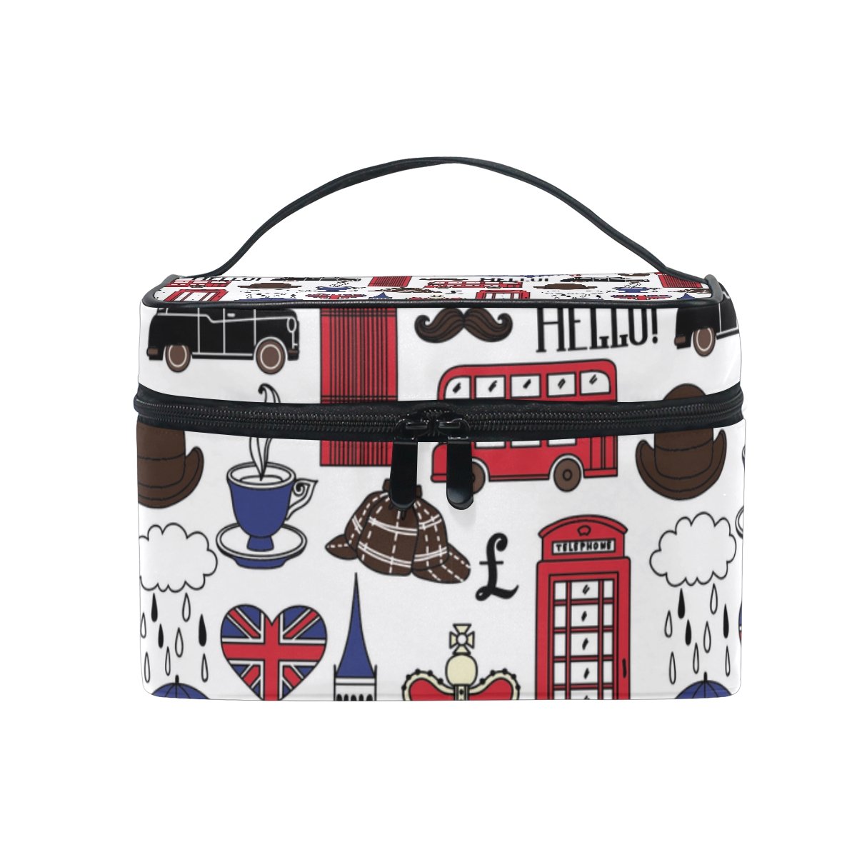 London Landmarks Cosmetic Bag for Travel - Cooper Girl Themed Makeup Train Case & Storage Organizer - Perfect for Vacation, Gym & Daily Essentials