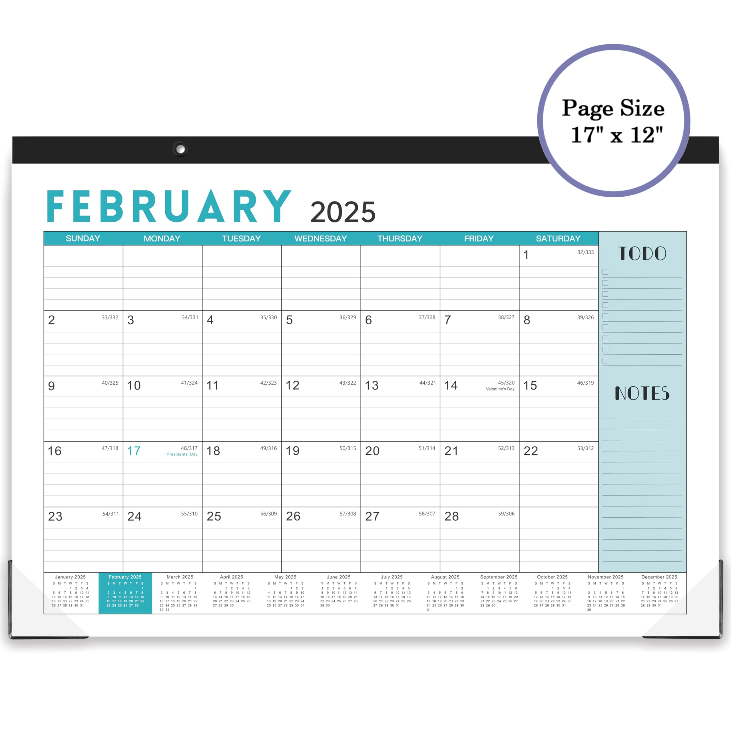 2025 Desk Calendar - 12-Month Monthly Desk & Wall Calendar (January 2025-December 2025) | 16.8