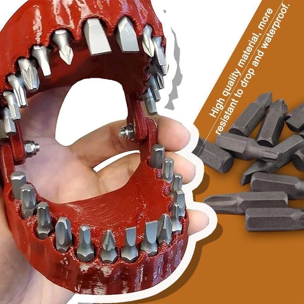 Funny Denture Drill Bit Holder - Teeth Model Design Screwdriver with 6.35mm (1/4 Inch) Hex Adapter - 28 Inch Power Tool Accessory for DIY Projects & Dental Office Humor