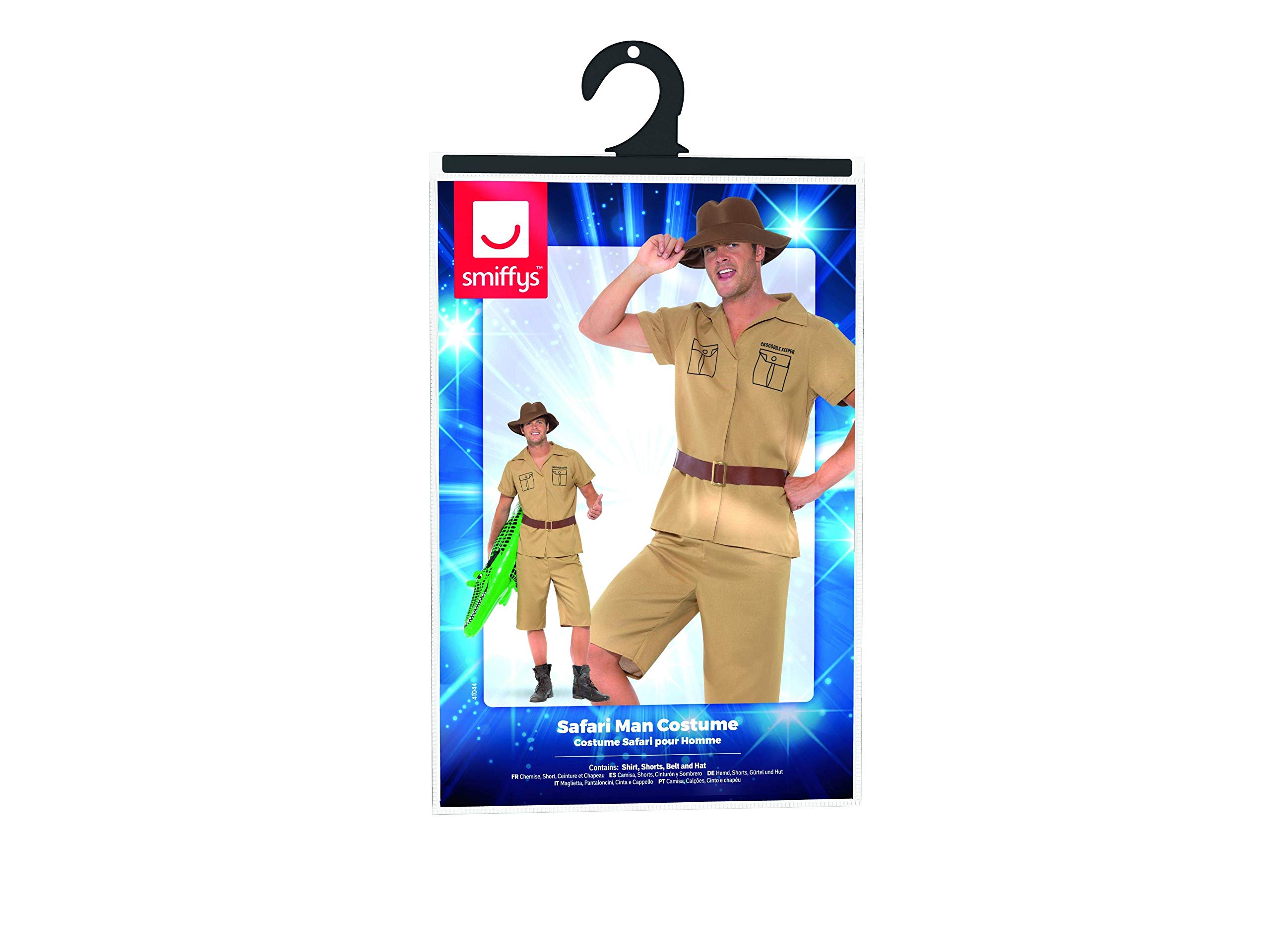 Smiffy's Men's Safari Costume Outfit - Adult Jungle Explorer Halloween Costume for Parties & Adventure Themed Events