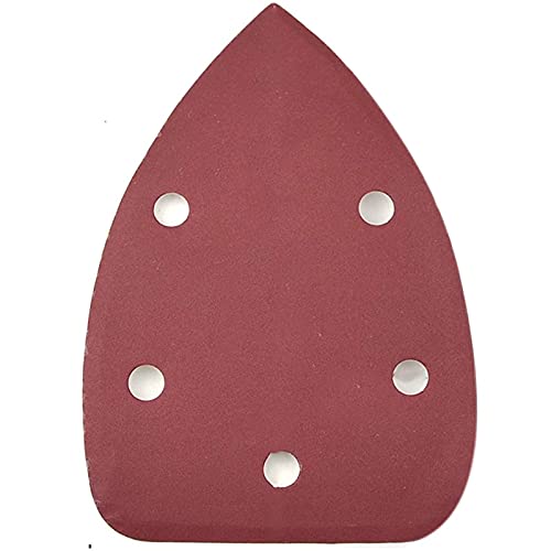 30Pcs 400 Grit Hook & Loop Sandpaper for Mouse Sander - 5 Hole Design, Red Detail Sander Pads - Perfect for Woodworking, Furniture Refinishing & DIY Projects