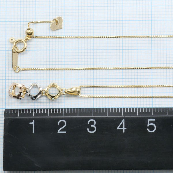 18K Yellow Gold, White Gold & Pink Gold Necklace - 45cm Elegant Chain for Women | Perfect for Weddings, Parties & Everyday Wear