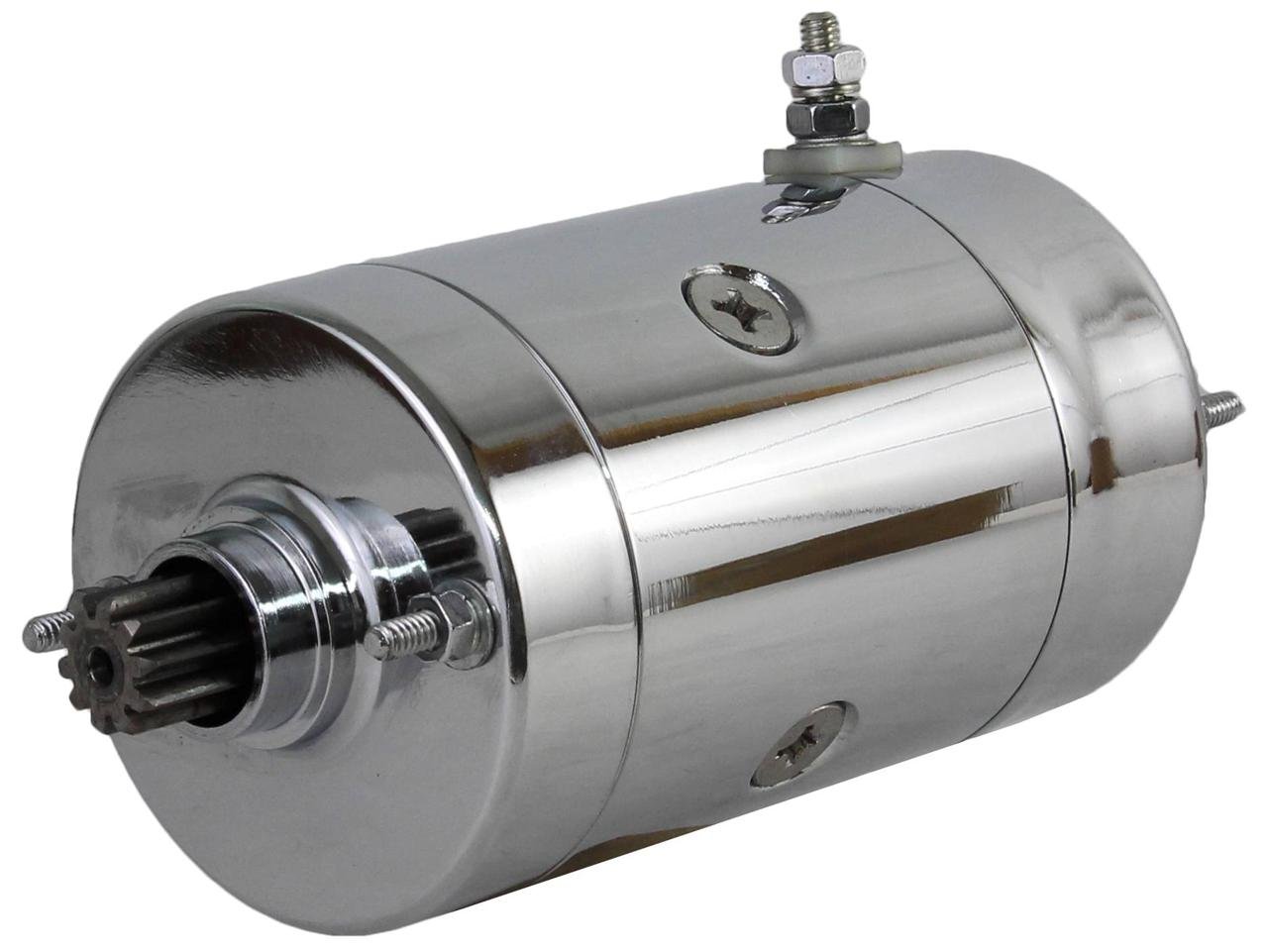 Chrome Starter Compatible with 1979-1981 Harley Davidson FXEF Fat Bob 1200cc & 1340cc - Hitachi Type Replacement Part | Ideal for Motorcycle Restoration & Performance Upgrades