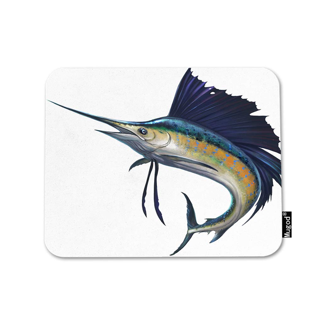 Premium Sailfish Gaming Mouse Pad - Non-Slip Rubber Base Marlin Blue Ocean Wildlife Design Mouse Mat for PC, Laptop, Computer (9.5x7.9 Inch) - Perfect for Office, Home & Gaming Workstations