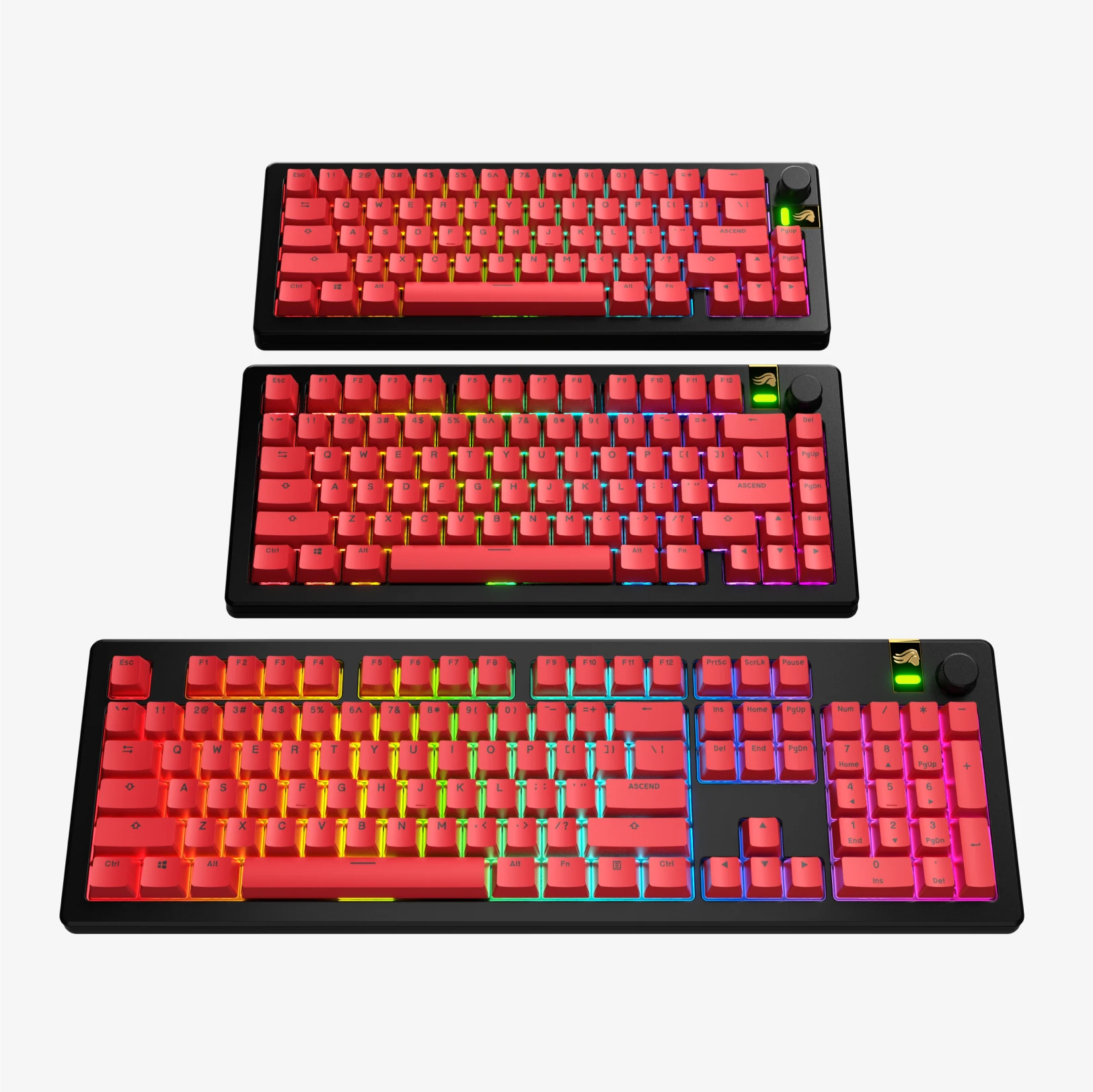 GPBT Revive Red Keycaps - 104 PBT Dye-Sublimation Keycap Set for Mechanical Keyboards (Cherry MX, Gateron, Kailh) - Perfect for Gaming, Typing & Custom Builds
