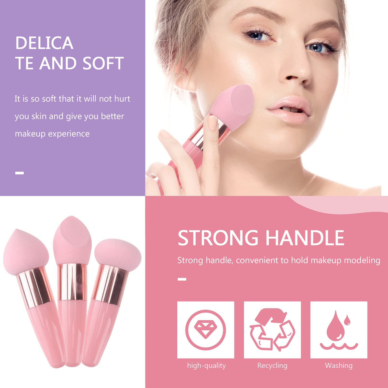 FOMIYES 9-Piece Makeup Sponge Set - Beauty Blender, Mushroom Head Powder Puff & Cosmetic Sponges for Foundation, Concealer & Blending | Travel-Friendly Wet/Dry Makeup Tools for Flawless Face Makeup Application