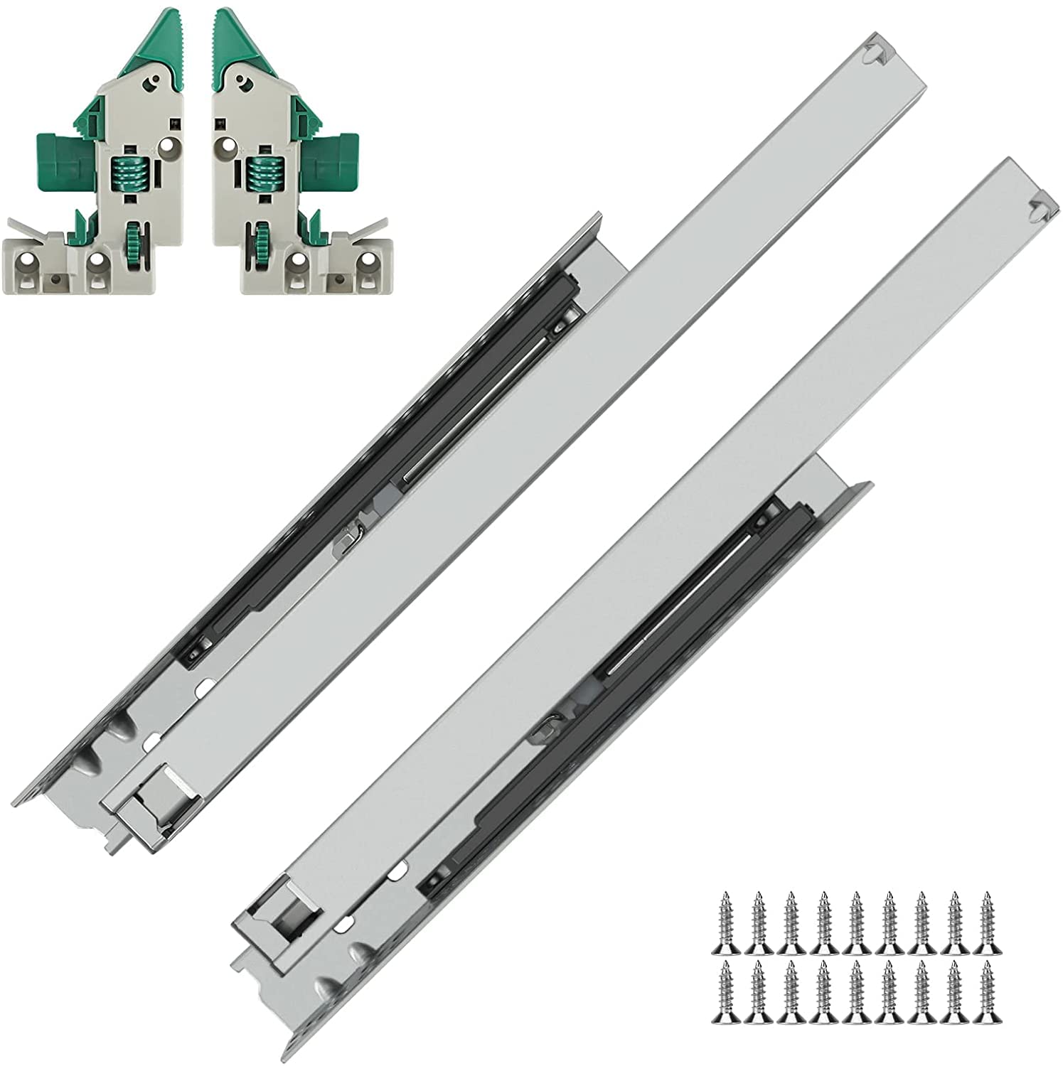 LONTAN 22 Inch Undermount Soft Close Drawer Slides - 2 Pair Full Extension Kitchen Cabinet Slides (100 LB Capacity) - Perfect for Kitchen Cabinets, Dressers & Furniture Upgrades