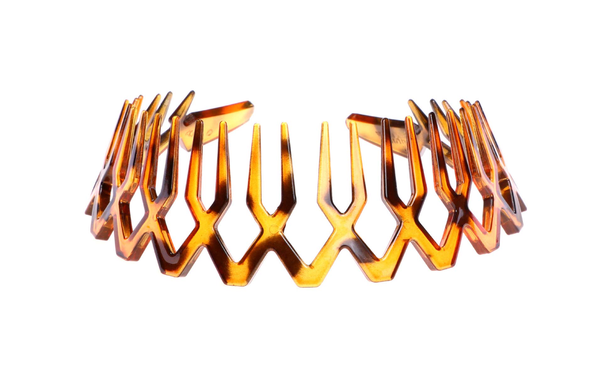 Unisex Plastic Shark Tooth Headband - Zigzag Hair Comb Hairband for Women & Men - Brown Hair Hoop Accessory for Costume Parties & Halloween