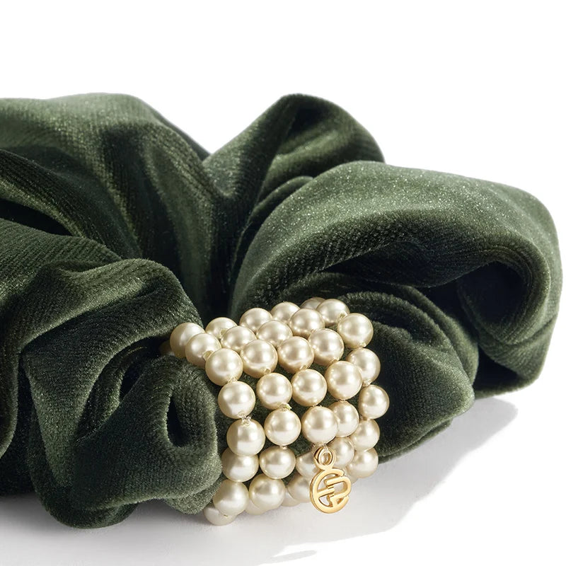 Jewel Large Scrunchies for Women - Elegant Hair Accessories with Rhinestones for Ponytails, Buns & Braids - Perfect for Parties, Weddings & Everyday Use