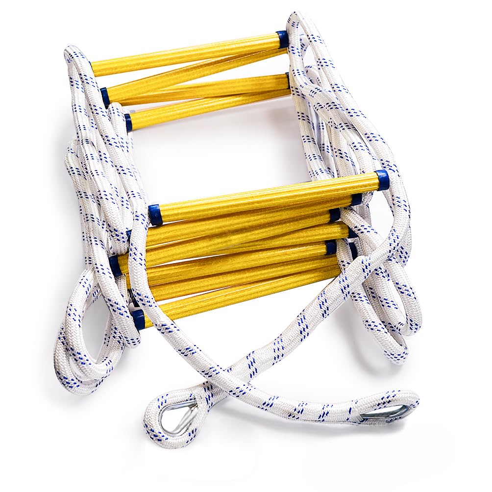 Aoneky 32 Ft Fire Escape Rope Ladder - Flame Resistant Emergency Safety Evacuation Ladder for Kids & Adults, 2-3 Story Fire Rescue Ladder - Perfect for Home, Apartment, Office & School Emergency Preparedness