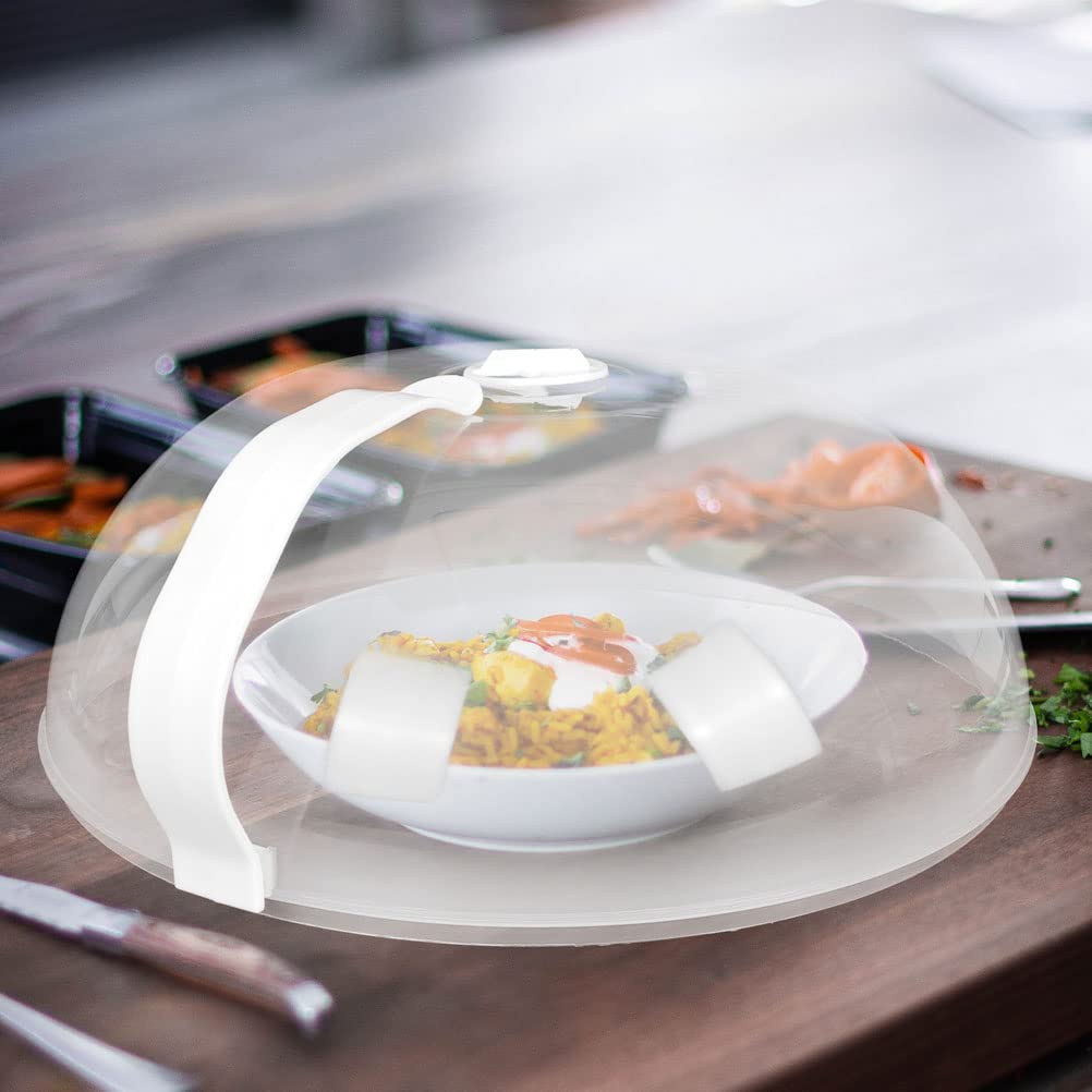 Zerodeko Microwave Splatter Cover - BPA-Free Plate Cover with Steam Vents, Food Screen Protector & Fly Guard for Home & Restaurant Use - Perfect for Reheating, Cooking & Baking