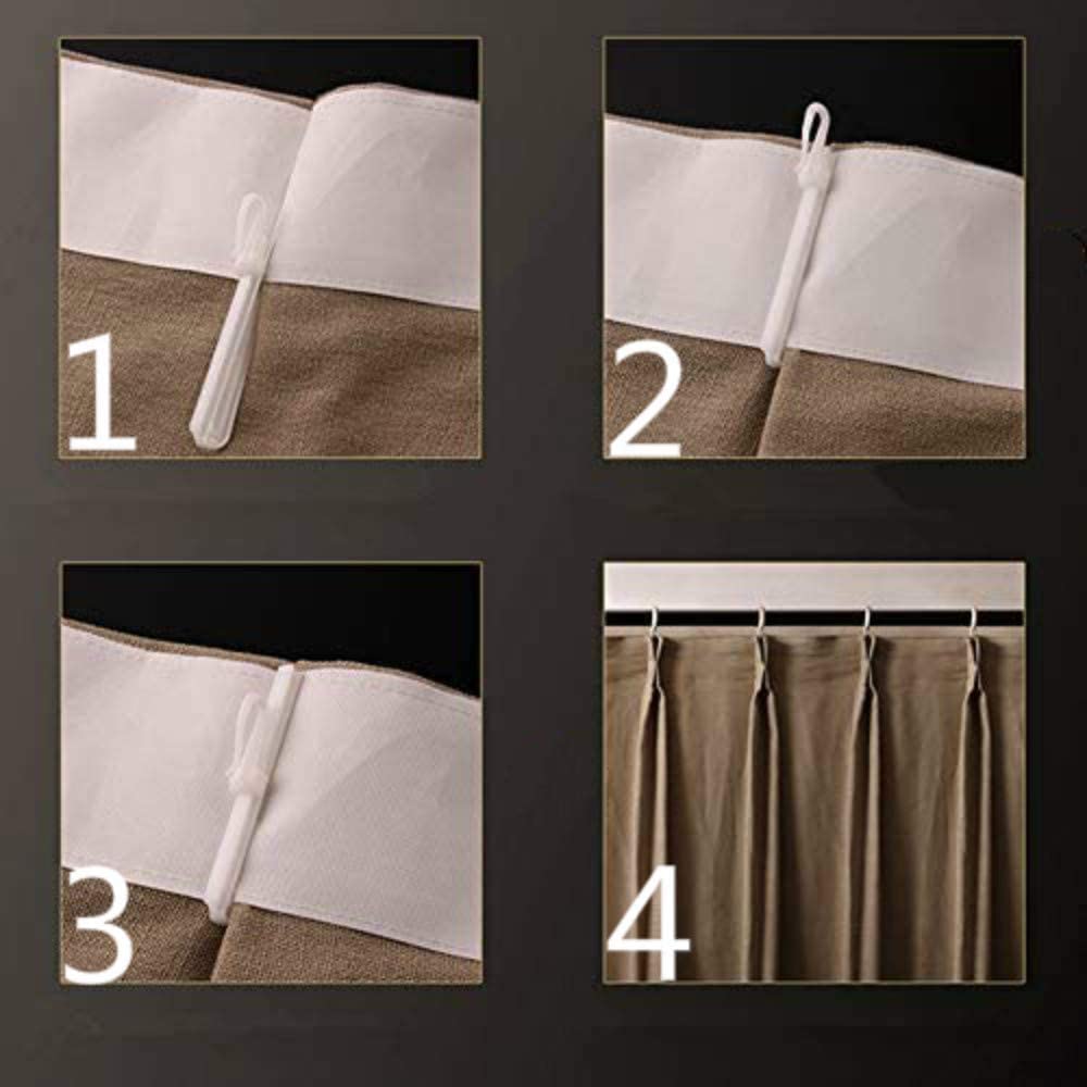 MroMax 10PCS White Plastic Curtain Hooks 1.34