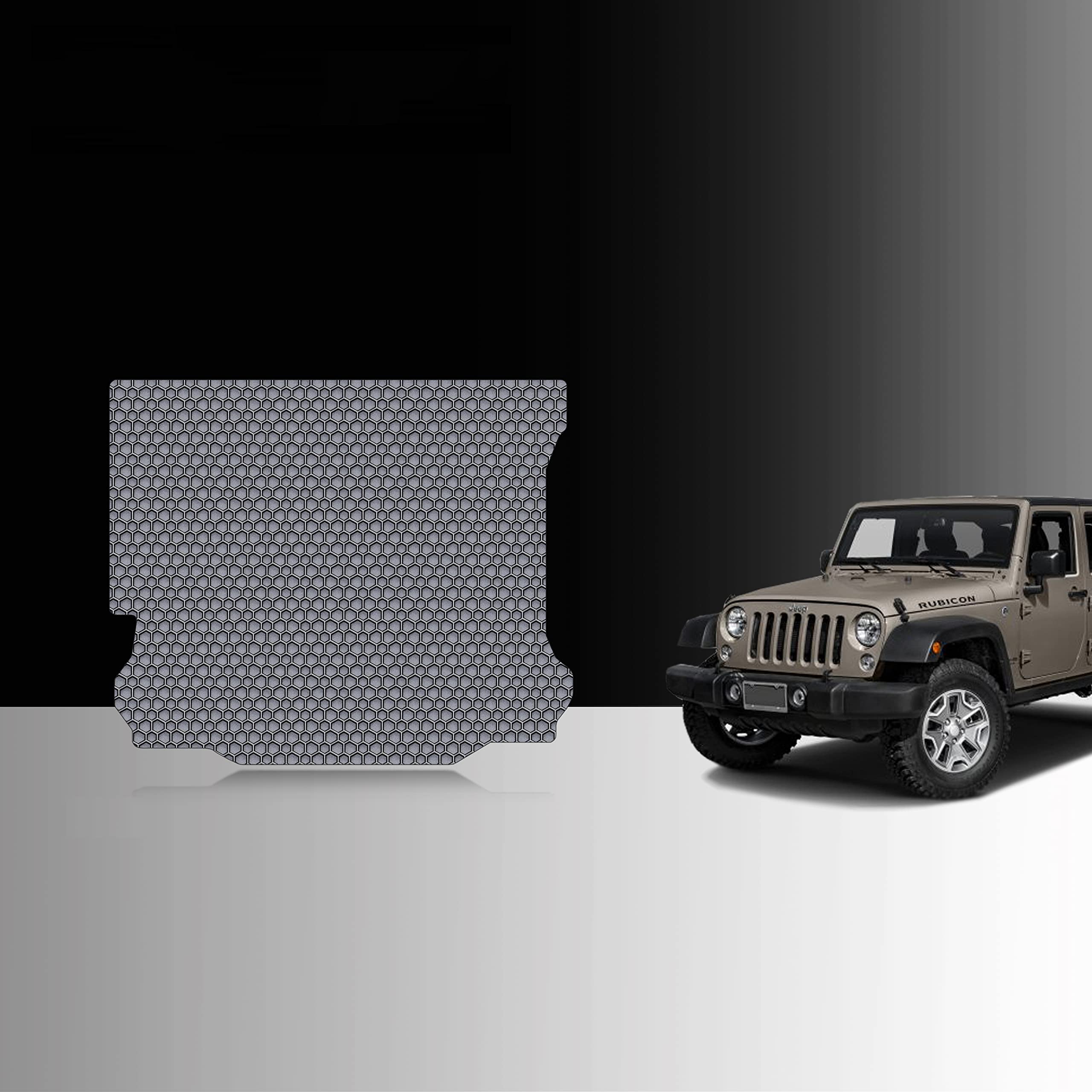 TOUGHPRO Heavy Duty All Weather Cargo/Trunk Mats for Jeep Wrangler Unlimited JK (2018) - Custom Fit Gray Rubber Floor Liners | Made in USA | Perfect for Off-Roading, Camping & Daily Protection