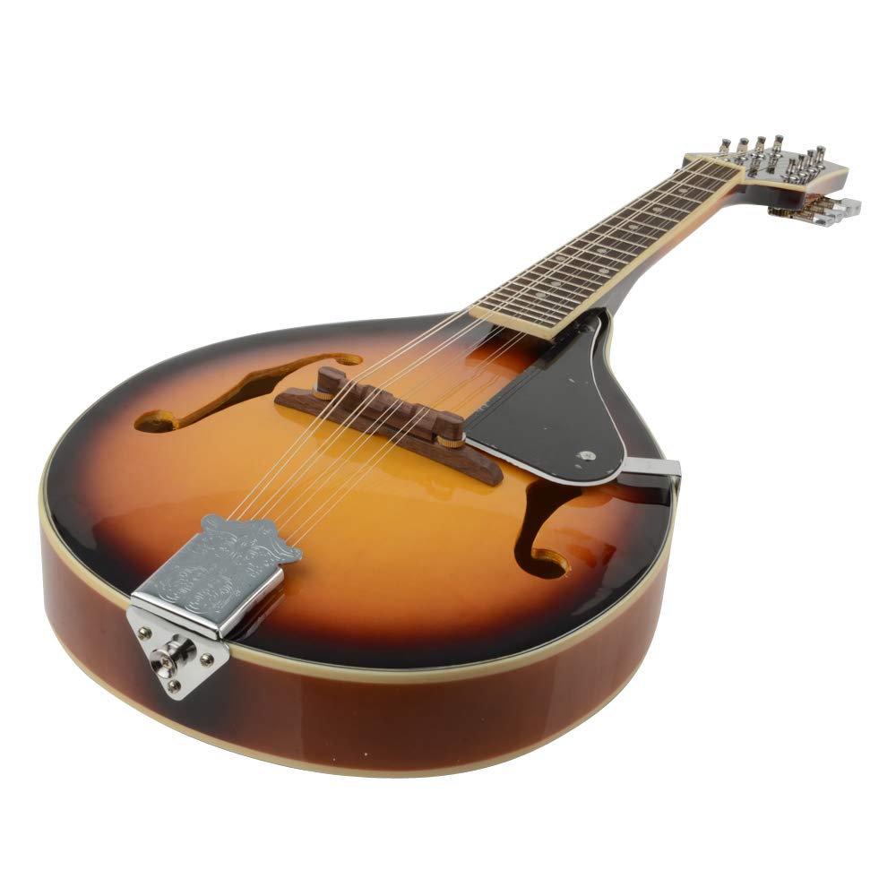 Premium Lykos Cambered Wood Mandolin with Acoustic Strings - Sunset Finish | Professional Quality Instrument for Folk, Bluegrass & Celtic Music Performances