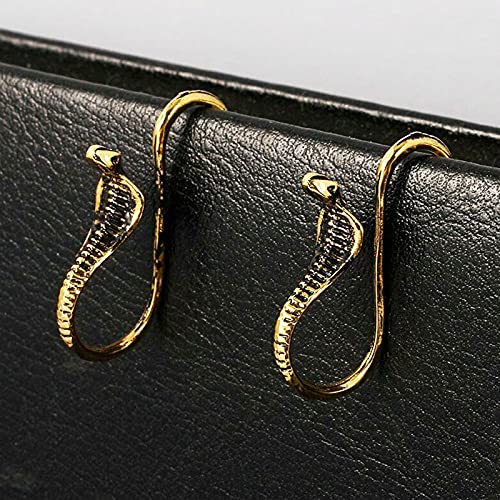 Ancient Gold & Silver Retro Egyptian Cobra Snake Drop Earrings for Women - Punk Jewelry Dangle Studs - Perfect for Costume Parties, Vintage Fashion & Boho Style Outfits