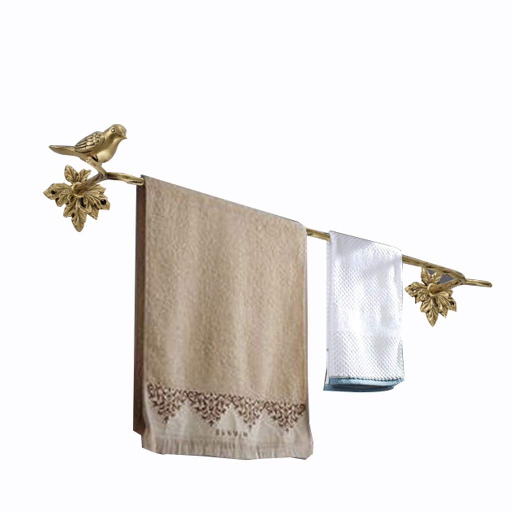 3-Tier Wall-Mounted Bathroom Shelves - Solid Brass Towel Storage Rack with Bird-Shaped Design - Vintage Chinese Style Bathroom Organizer for Towels & Accessories (Color: Copper) - Perfect for Small Bathrooms, Spa Decor & Luxury Home Interiors