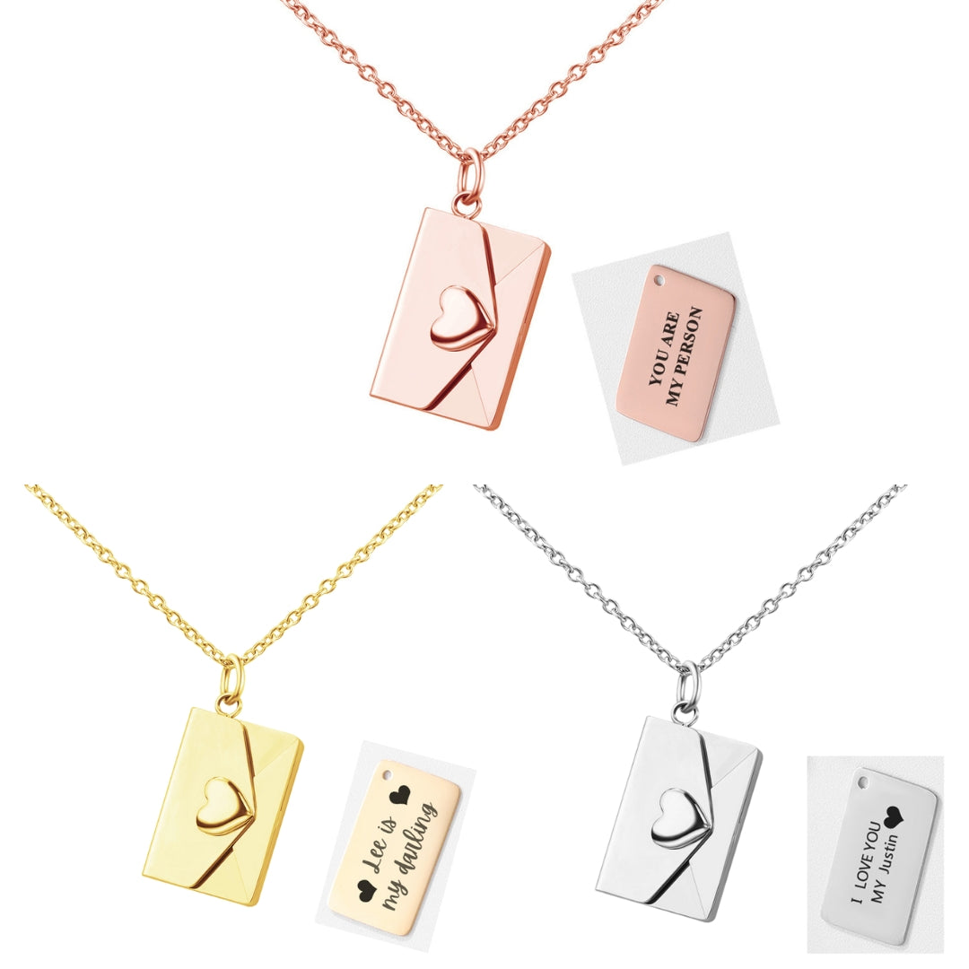 Custom Engraved Love Couple Necklace for Him & Her - Personalized Romantic Gift for Anniversary, Wedding, Valentine's Day - Perfect for Couples, Engagements & Special Occasions